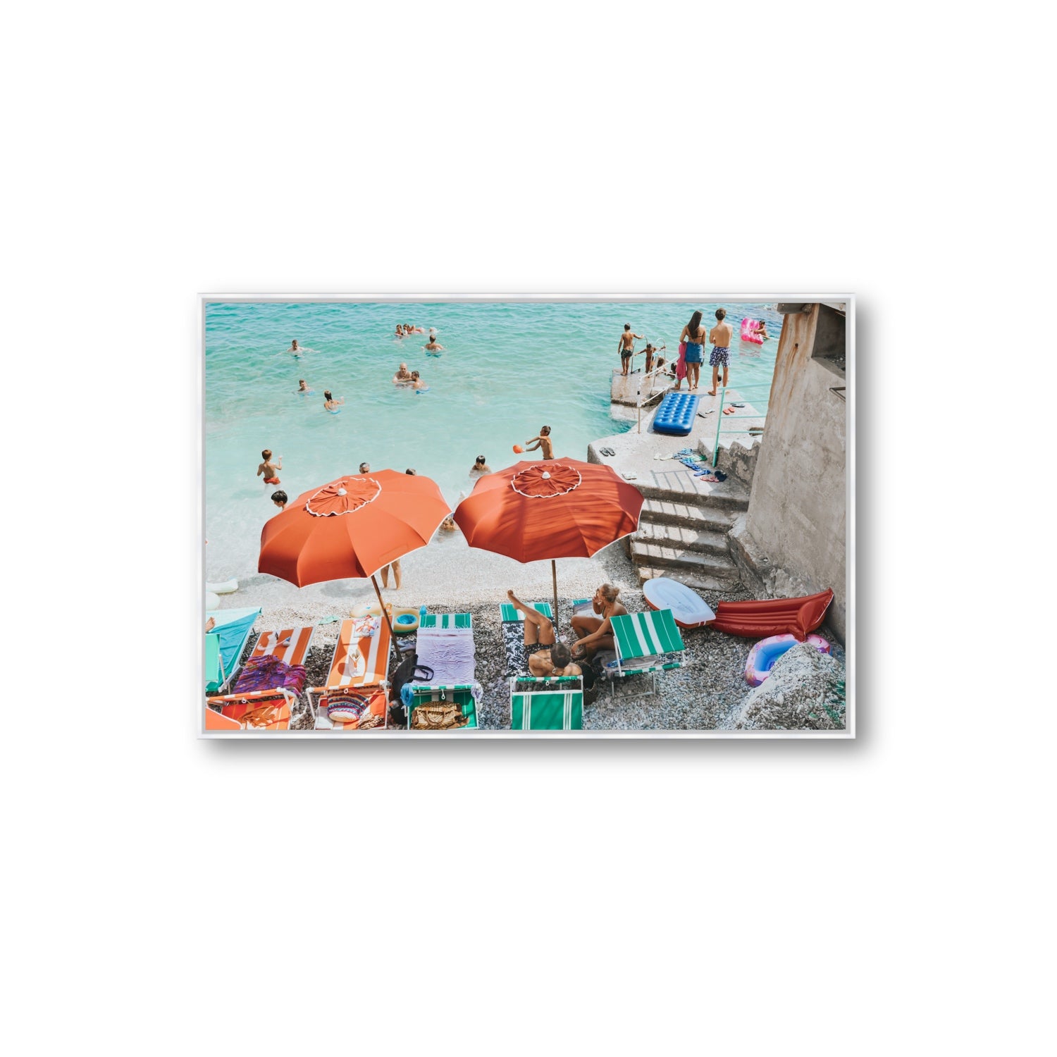 Water Wonderland fine art print, Capri, Italy, Extra Large, White Float Frame, Fine Art Canvas