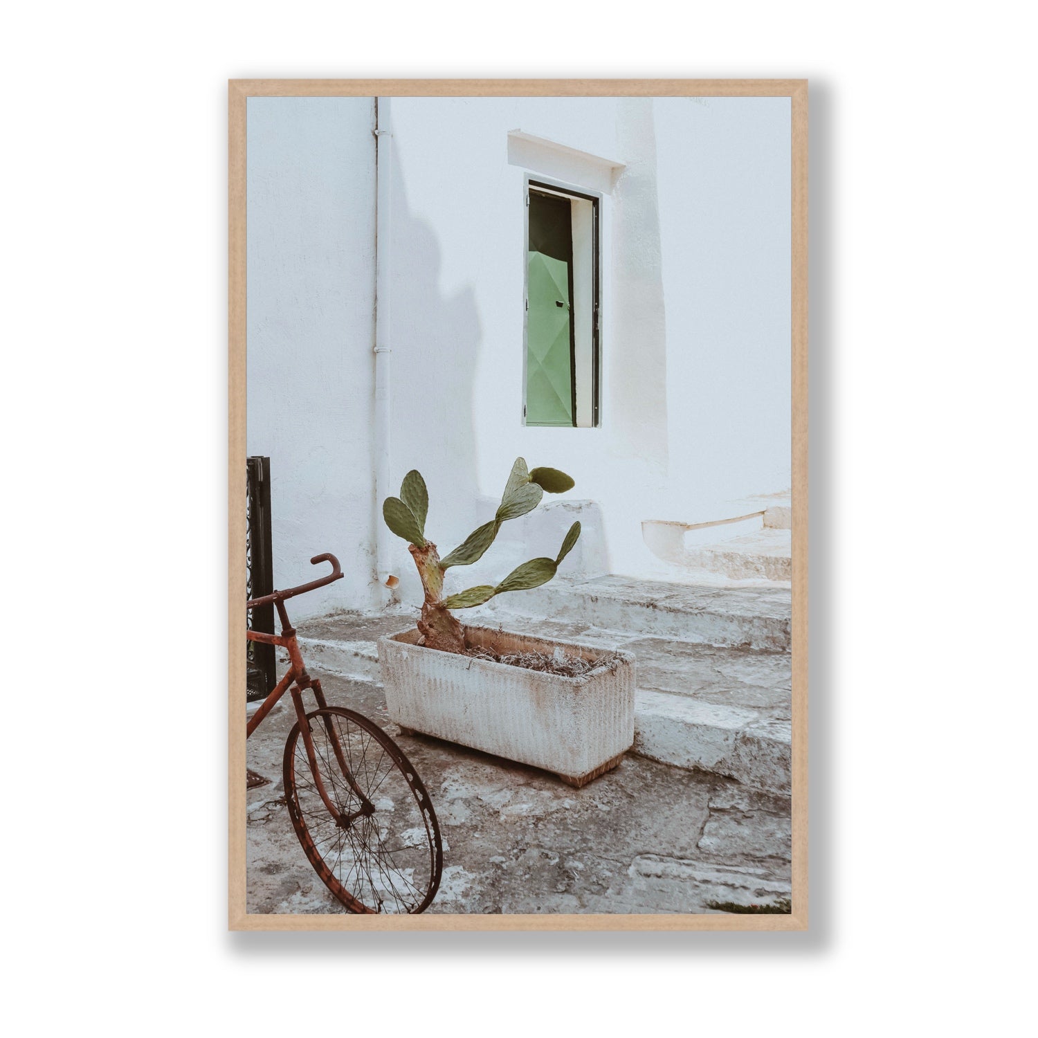 Simple Harmony fine art print, Puglia, Italy, Statement, Natural Oak Frame · Full Bleed, Fine Art Print