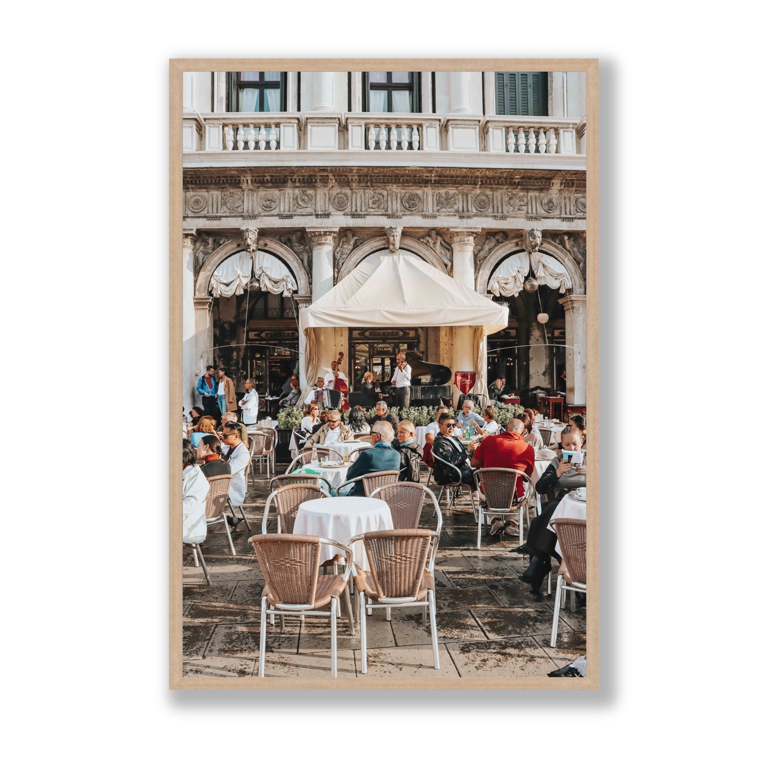 Piazza San Marco Venice Italian wall art Statement full-bleed fine art print in natural oak frame