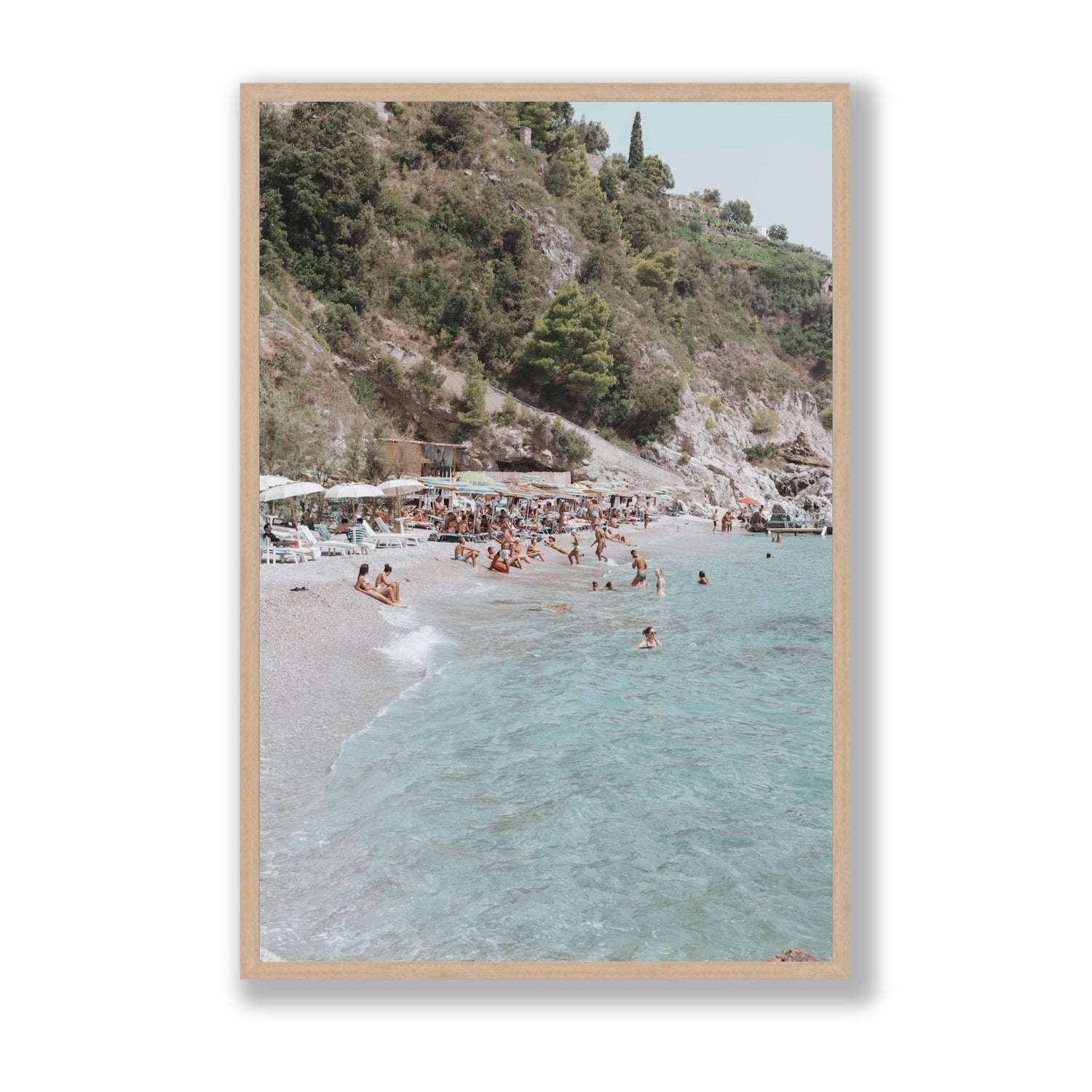 Mediterranean Magic fine art print, Amalfi, Italy, Statement, Natural Oak Frame · Full Bleed, Fine Art Print