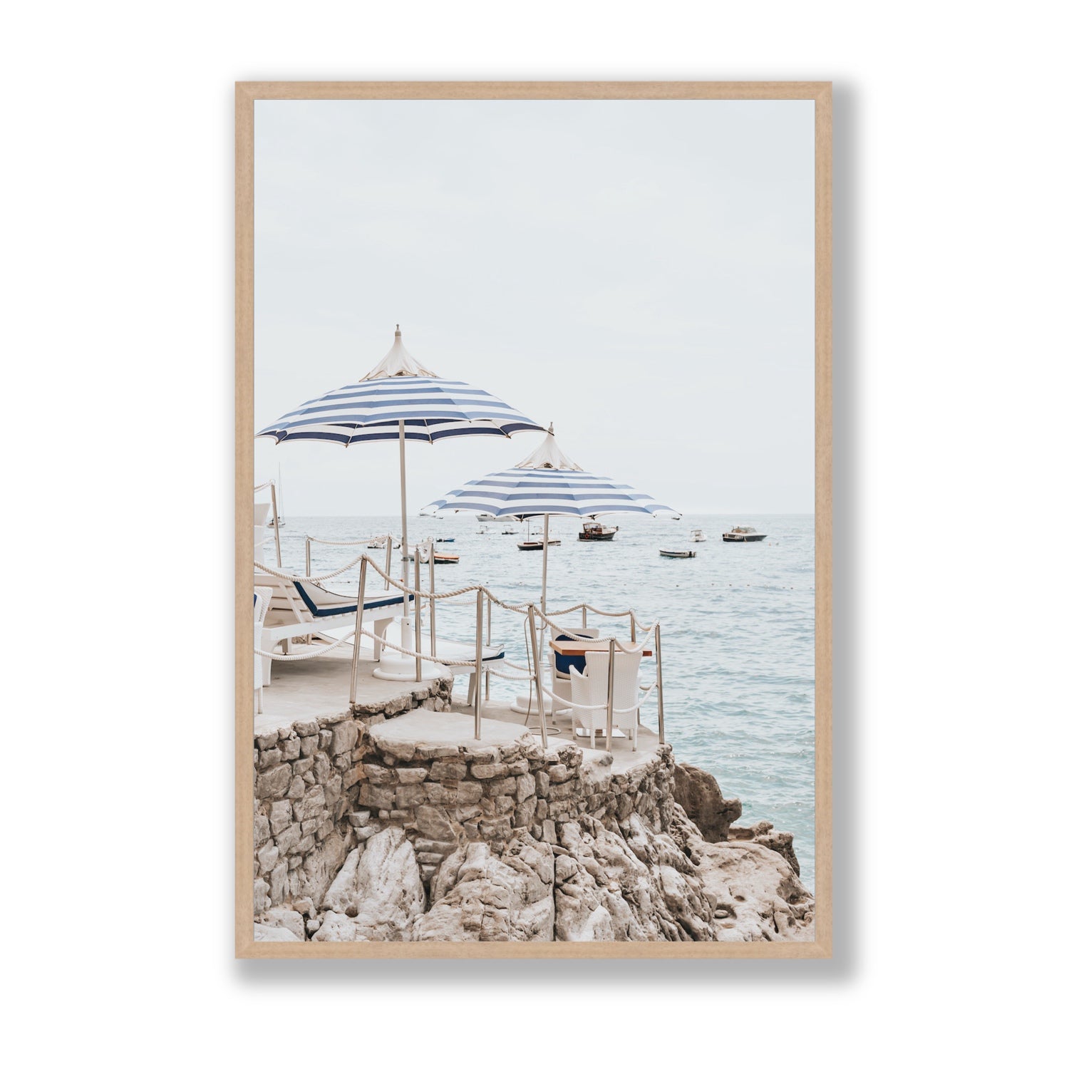 La Scogliera fine art print, Positano, Italy, Statement, Natural Oak Frame · Full Bleed, Fine Art Print