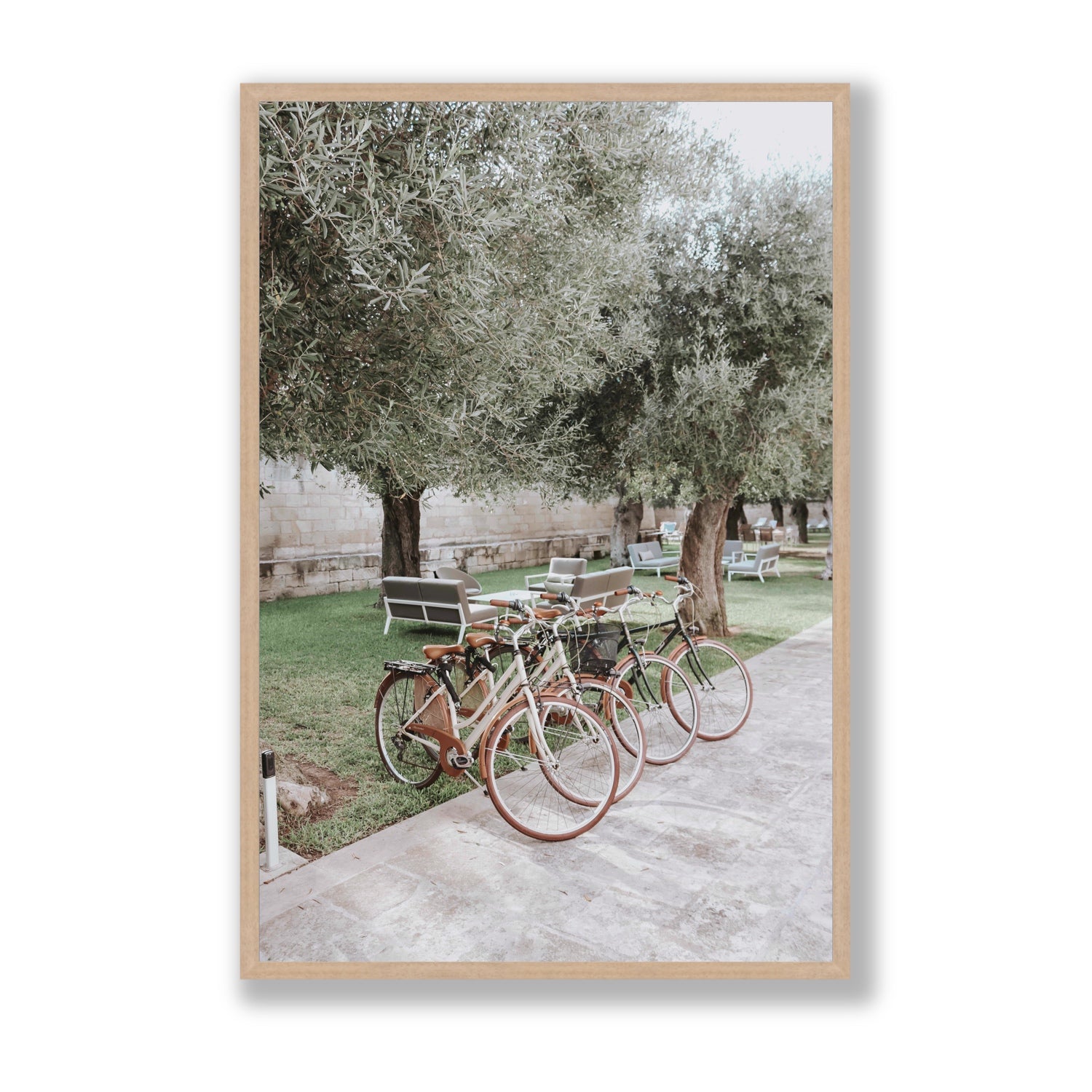 Classic Cruisers Puglia wall art Statement full-bleed fine art print in natural oak frame