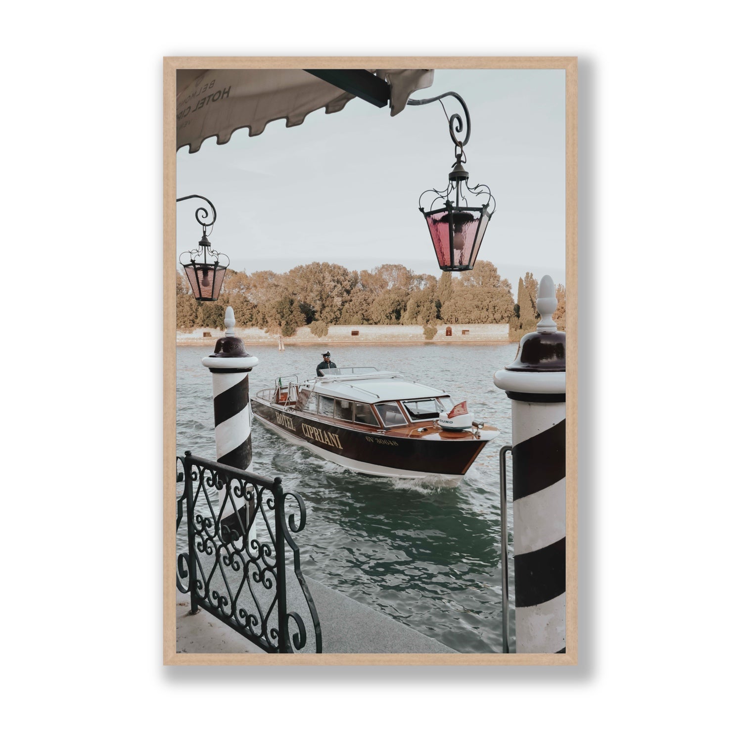 Taxi Shuttle Venice wall art Statement full-bleed fine art print in natural oak frame