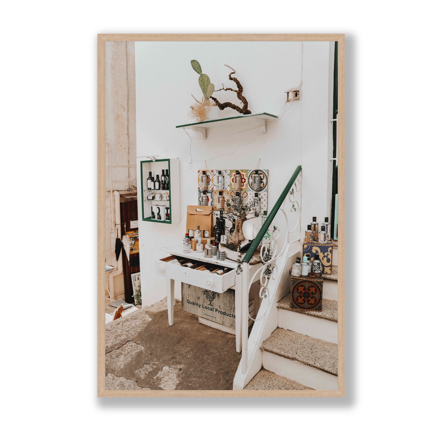 Liquid Gold fine art print, Puglia, Italy, Statement, Natural Oak Frame · Full Bleed, Fine Art Print