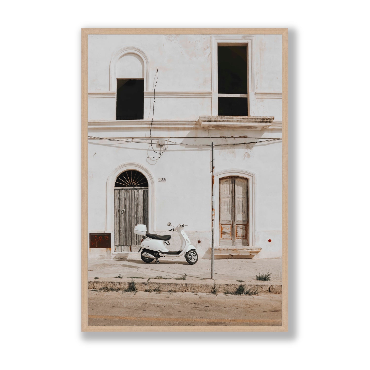 Radiant Ride fine art print, Puglia, Italy, Statement, Natural Oak Frame · Full Bleed, Fine Art Print