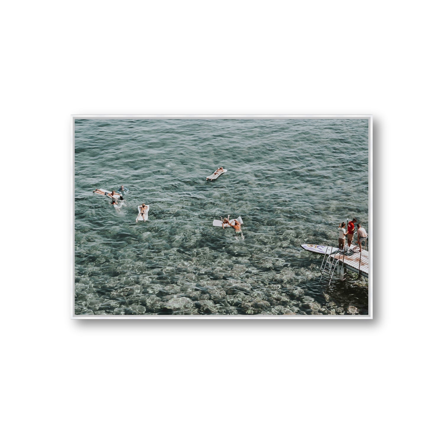 Having A Whale Of A Time Tuscany coastal wall art Giant fine art canvas in white float frame