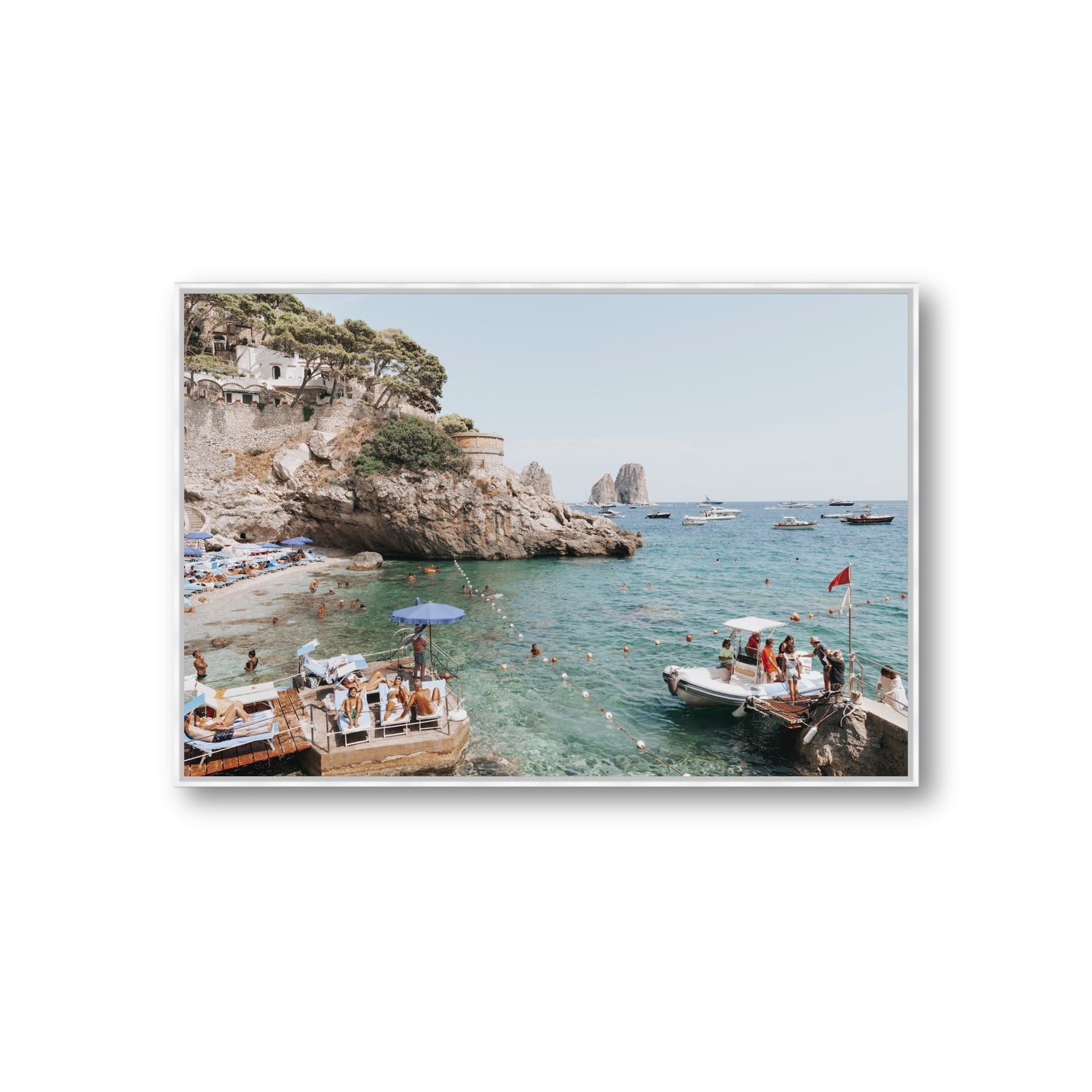 Torre Saracena fine art print, Capri, Italy, Giant, White Float Frame, Fine Art Canvas