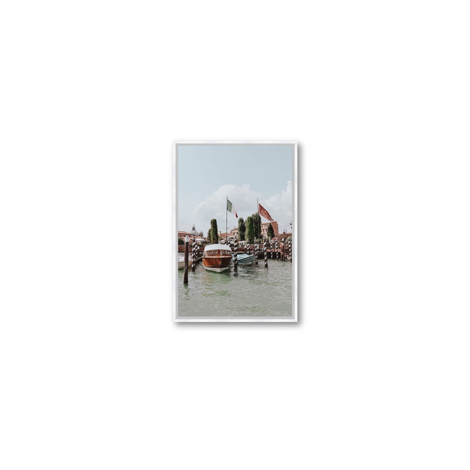 Cipriani Venice wall art Small fine art canvas in white float frame