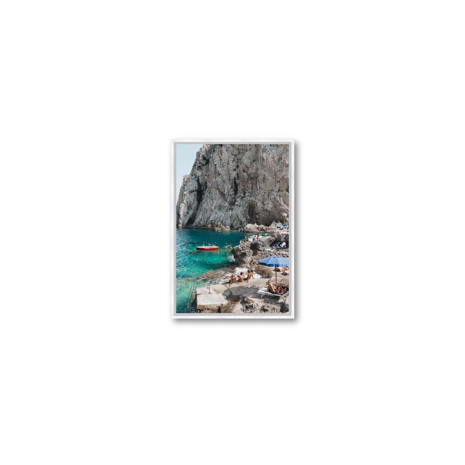 Tranquility fine art print, Capri, Italy, Small, White Float Frame, Fine Art Canvas