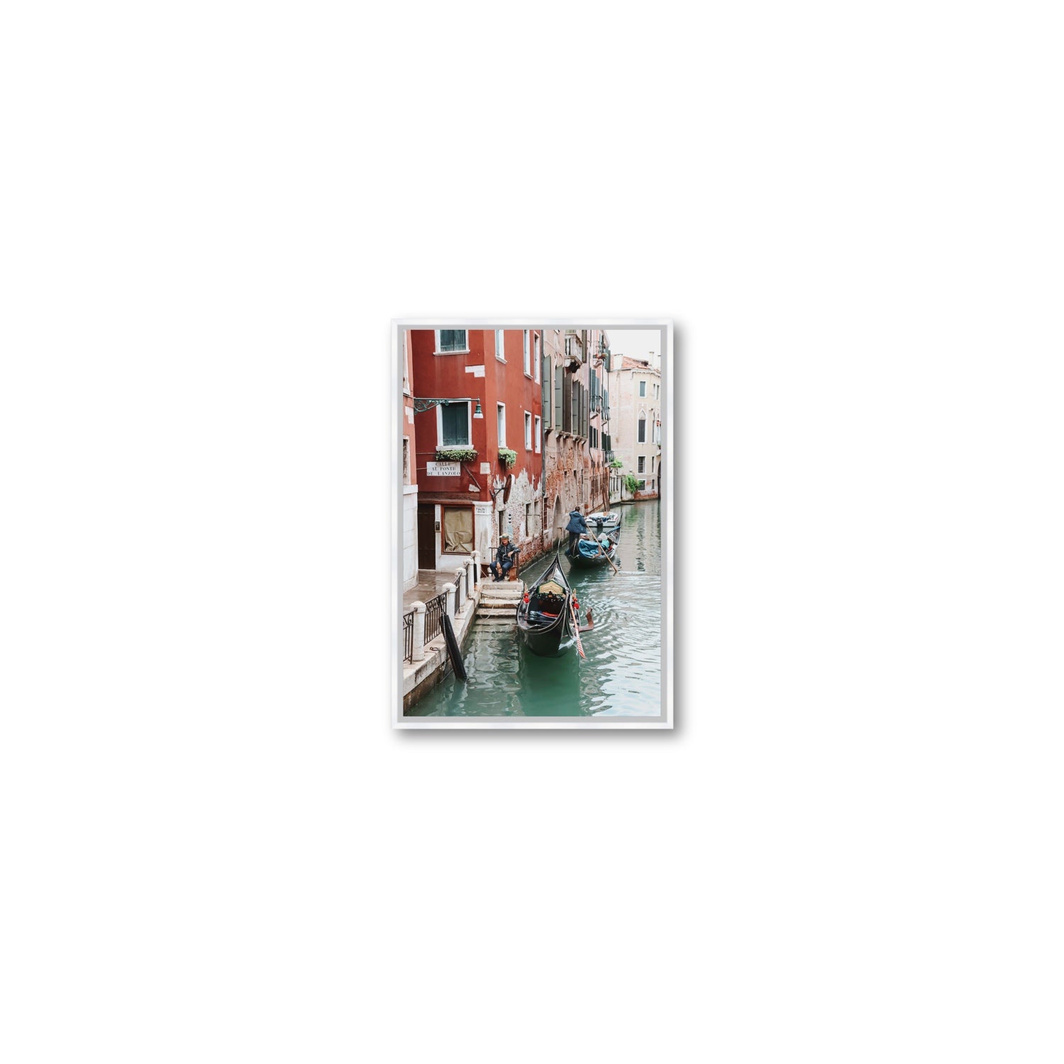 The Merchant Venice Canal Italian wall art Small fine art canvas in white float frame
