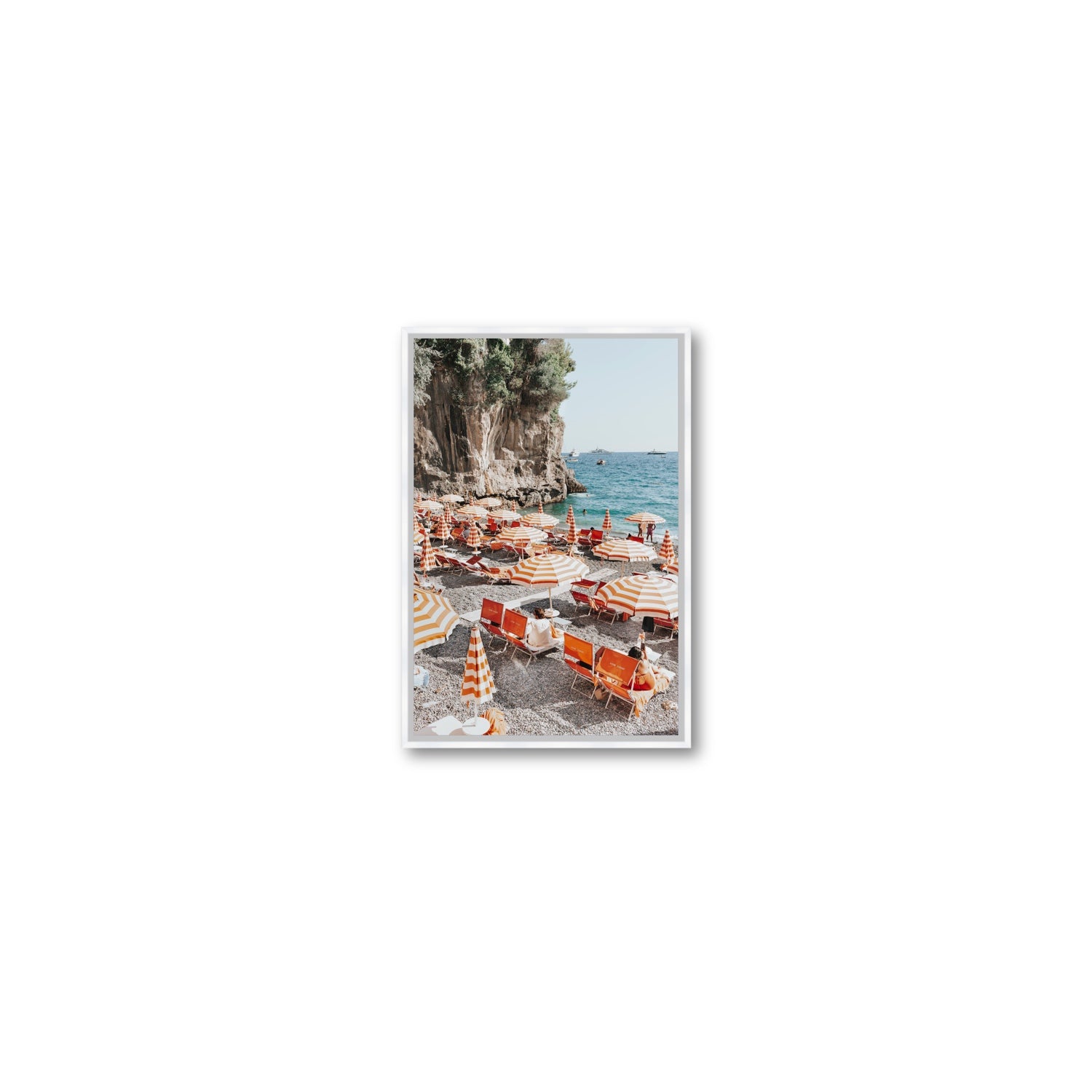 Tangerine Dream fine art print, Positano, Italy, Small, White Float Frame, Fine Art Canvas