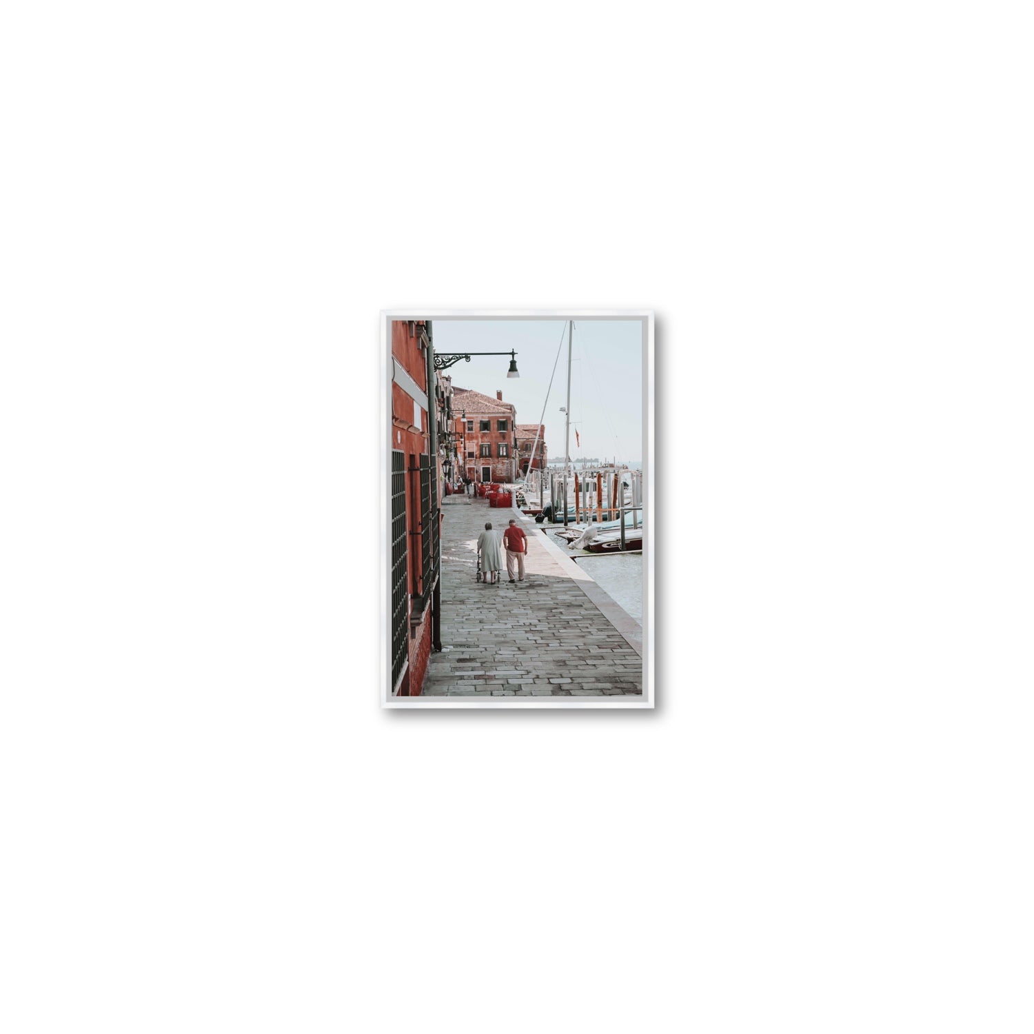 OG Casanova Venice Italian wall art Small fine art canvas in white float frame