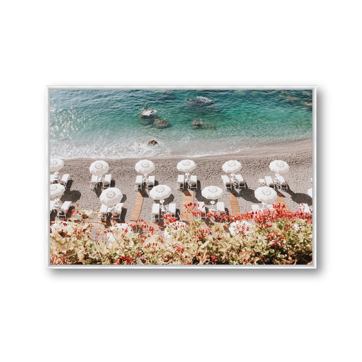 Coastal Charms fine art print, Amalfi, Italy, Gallery, White Float Frame, Fine Art Canvas