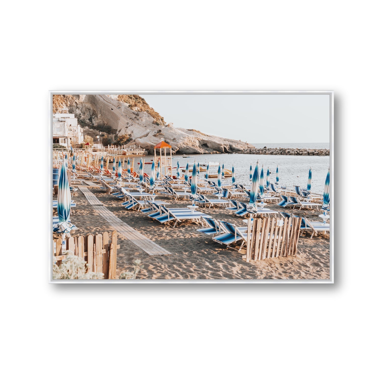 Sandy Daydreams fine art print, Ischia, Italy, Gallery, White Float Frame, Fine Art Canvas