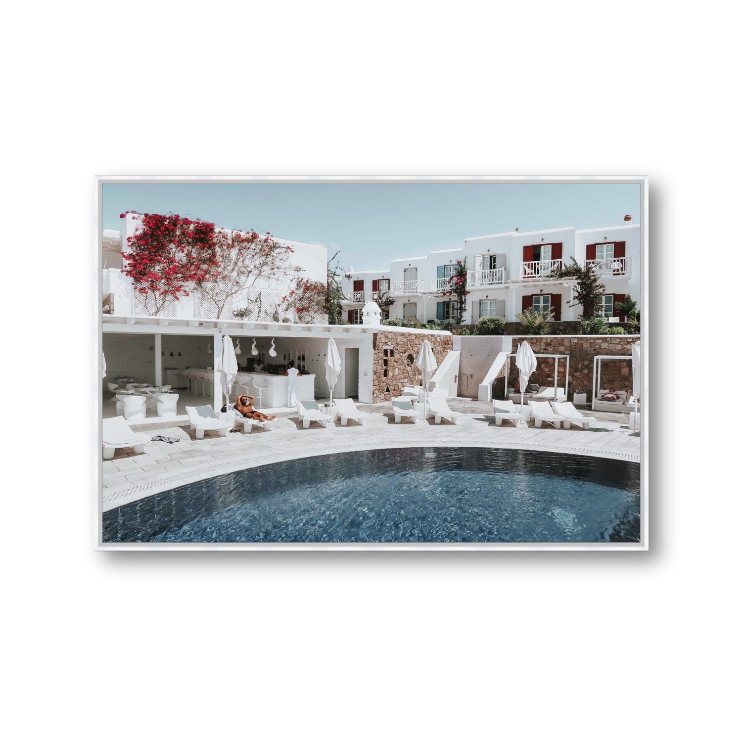 Got The First Lounge fine art print, Mykonos, Greece, Gallery, White Float Frame, Fine Art Canvas