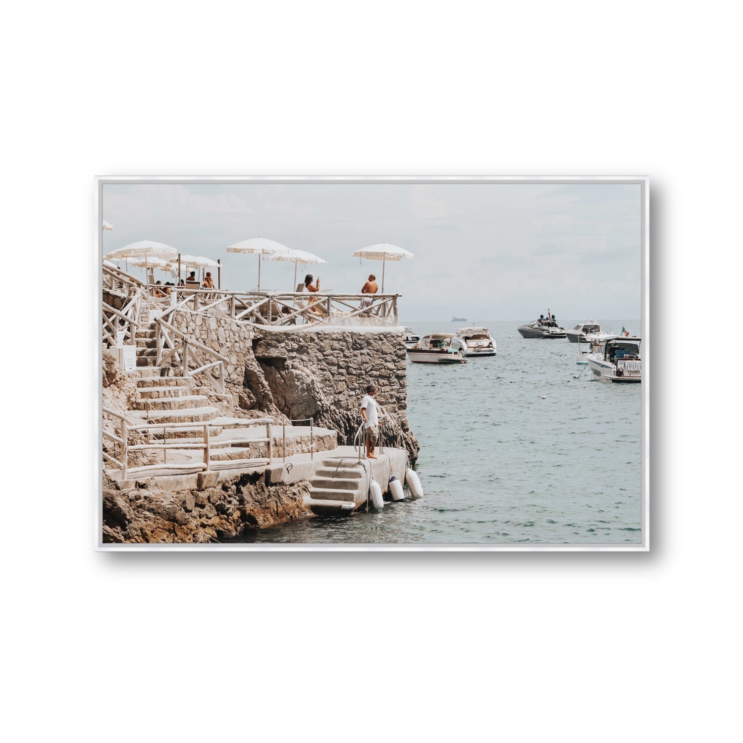 Conca Del Sogno fine art print, Nerano, Italy, Gallery, White Float Frame, Fine Art Canvas