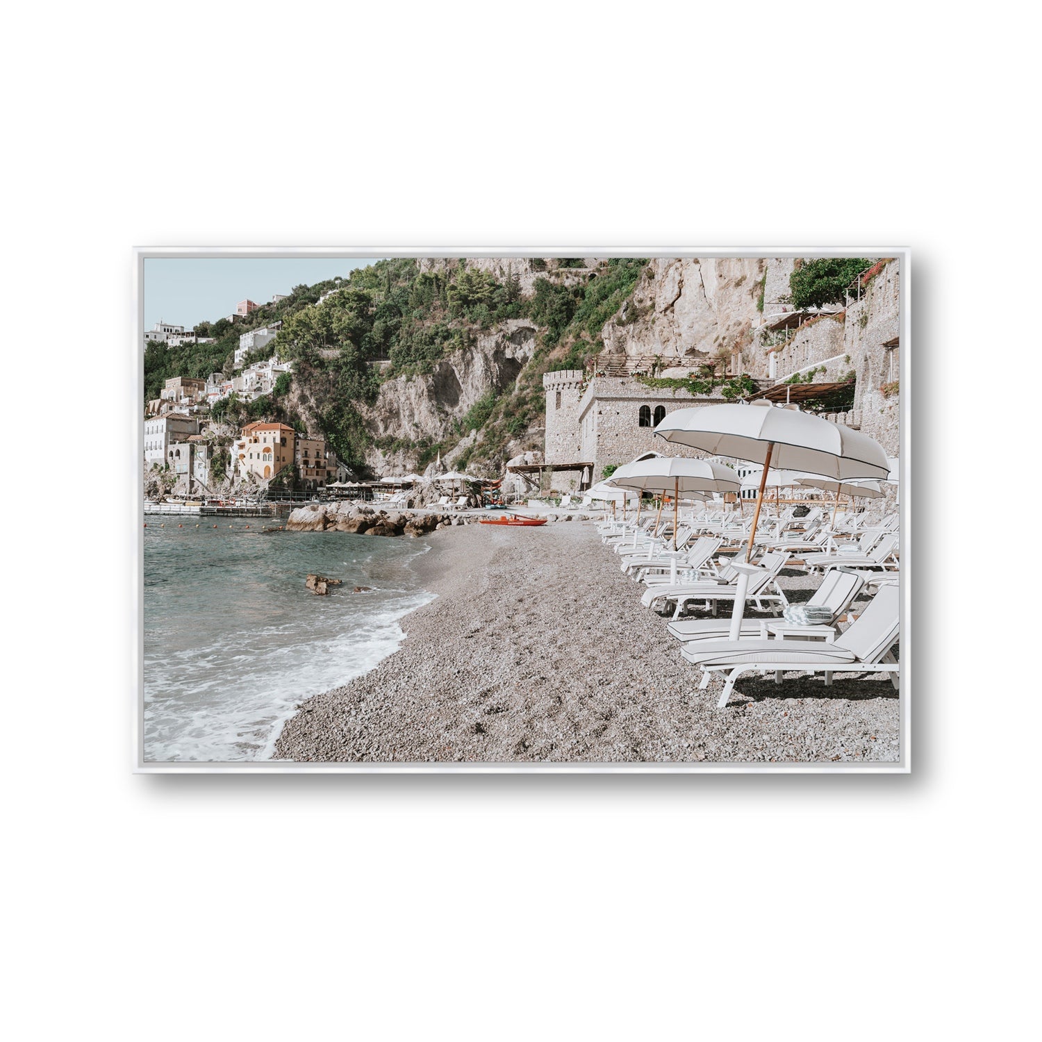 Borgo Santandrea fine art print, Amalfi, Italy, Gallery, White Float Frame, Fine Art Canvas