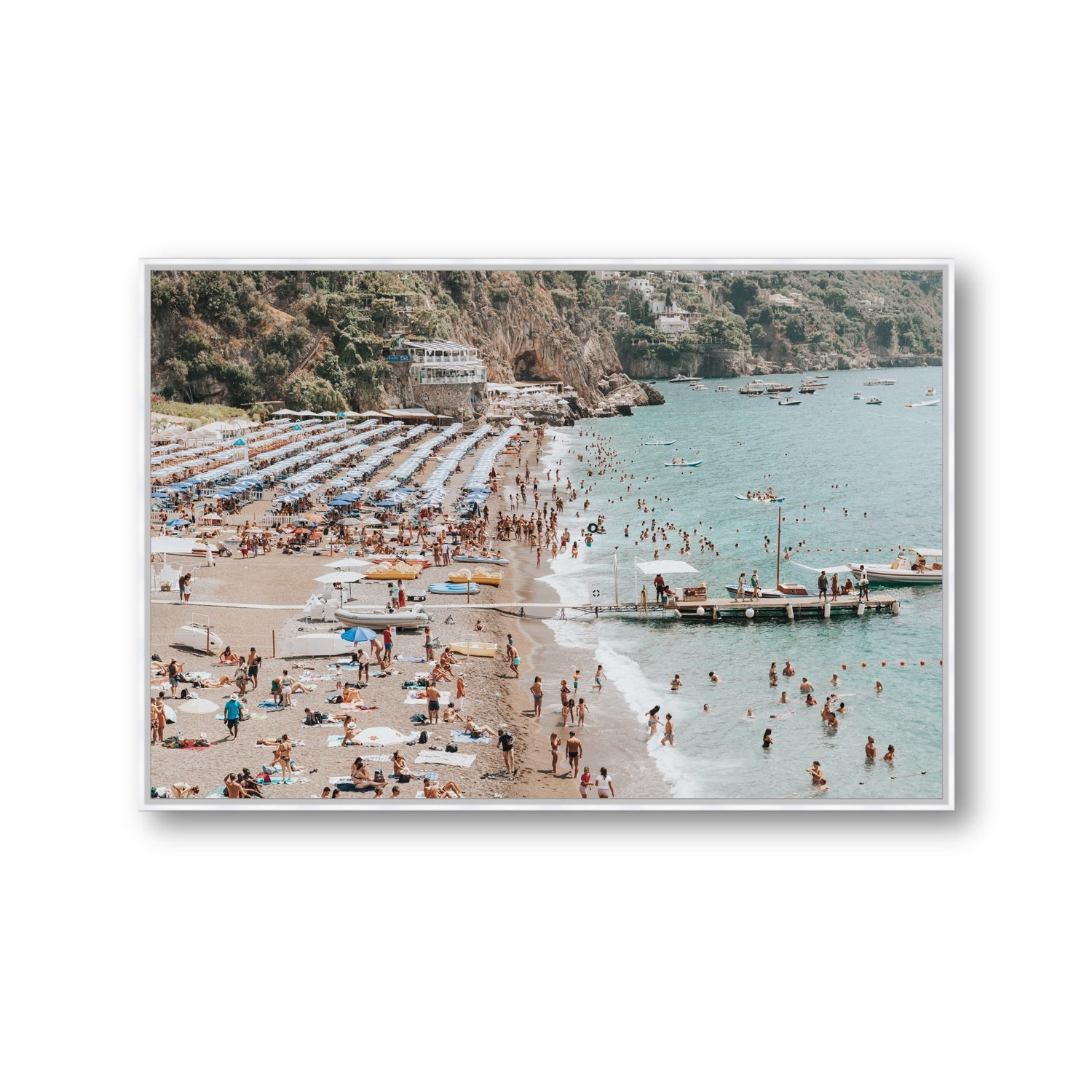 Vista Costiera fine art print, Positano, Italy, Gallery, White Float Frame, Fine Art Canvas