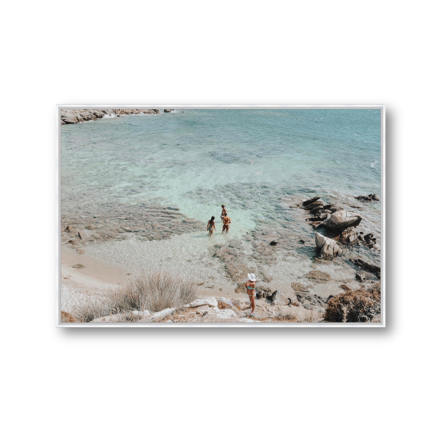 Easy On The Eyes Mykonos Greek island wall art Gallery fine art canvas in white float frame