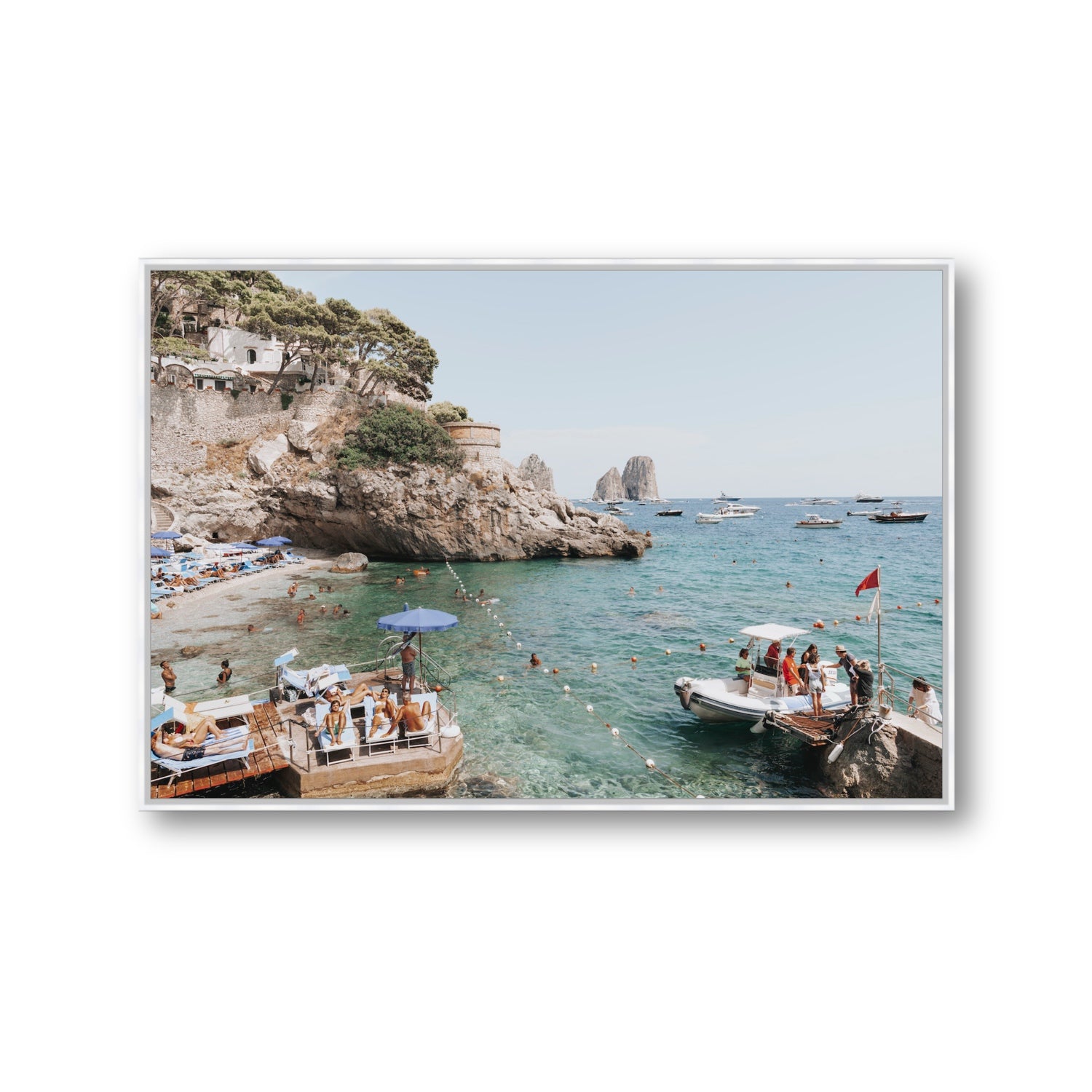 Torre Saracena fine art print, Capri, Italy, Gallery, White Float Frame, Fine Art Canvas