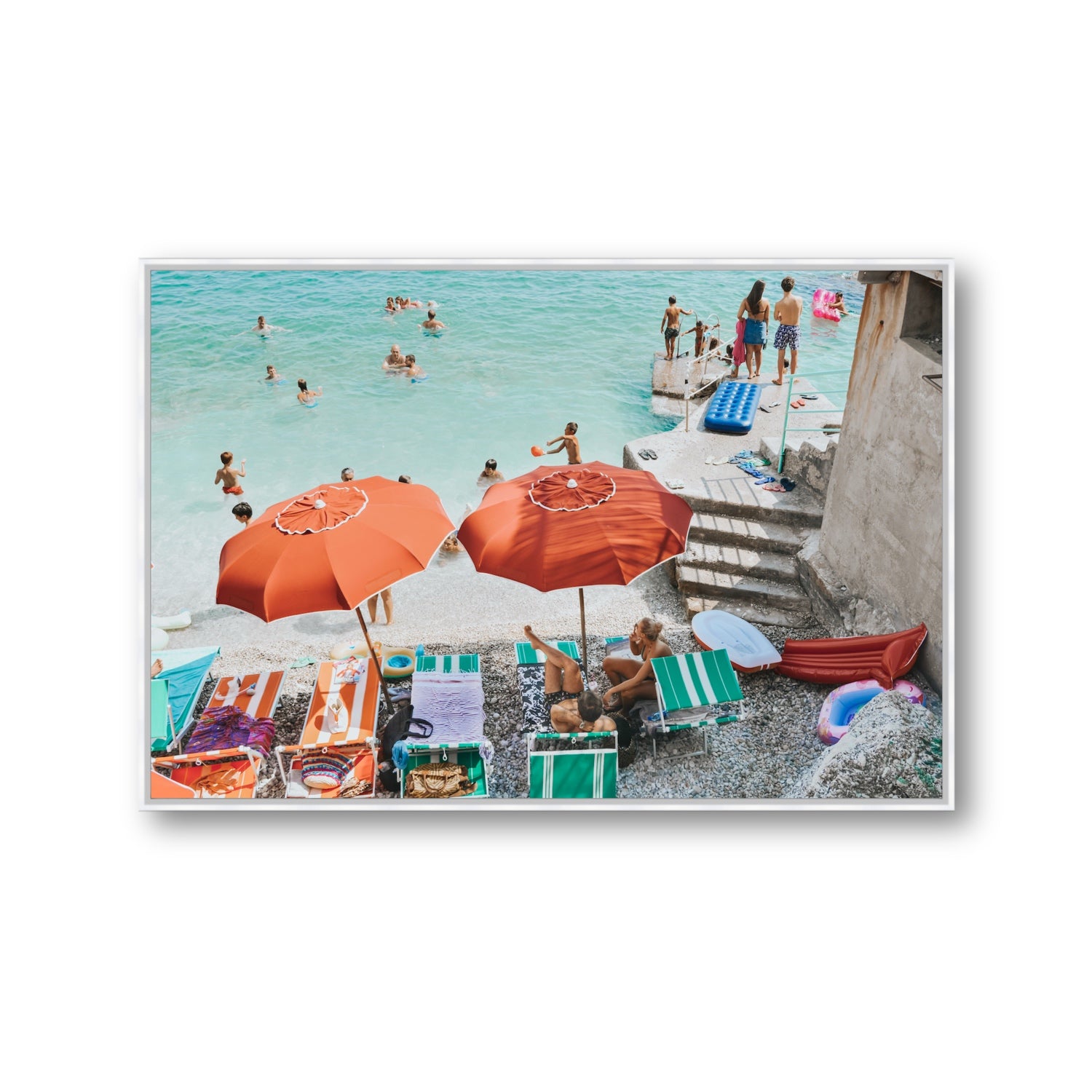 Water Wonderland fine art print, Capri, Italy, Gallery, White Float Frame, Fine Art Canvas
