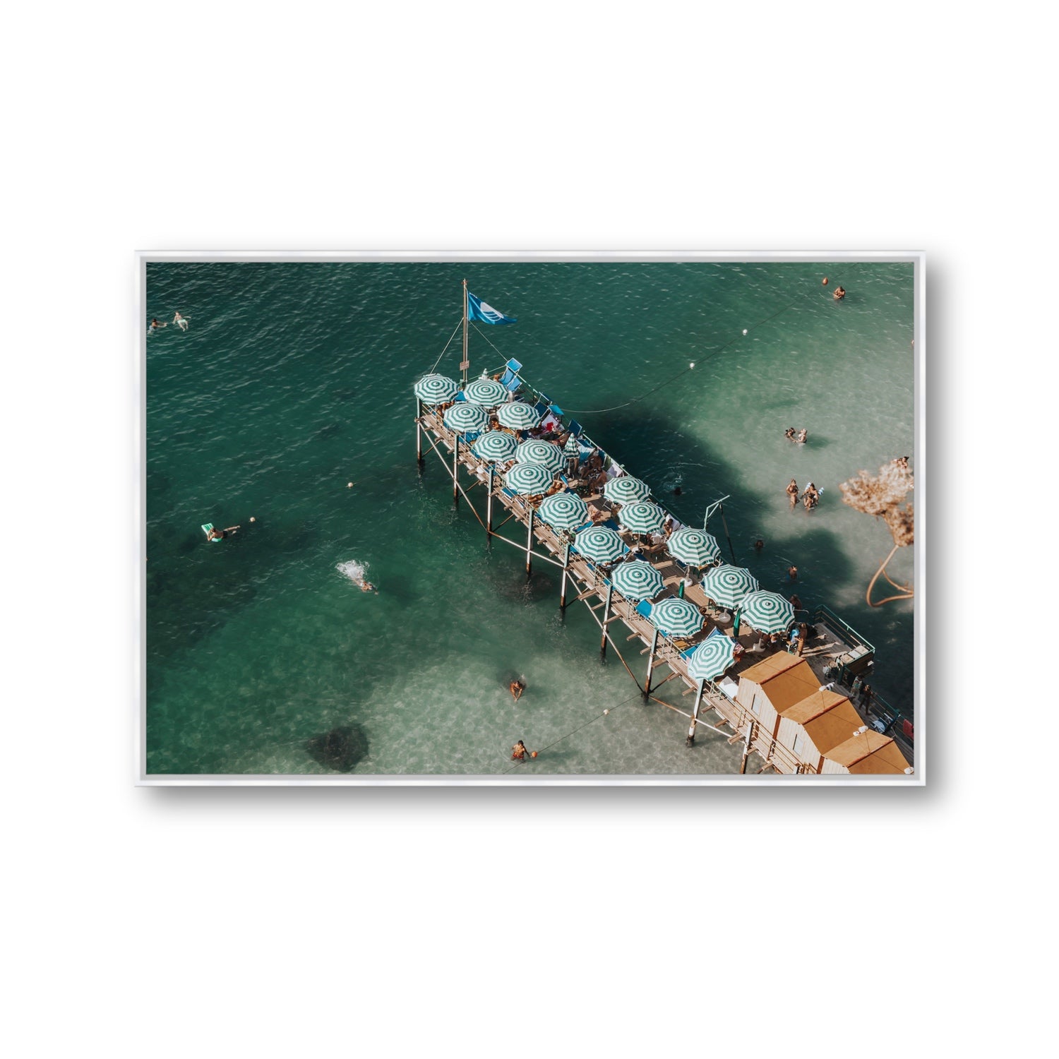 Sorrento Shangri La Sorrento coastal Italian wall art Gallery fine art canvas in white float frame