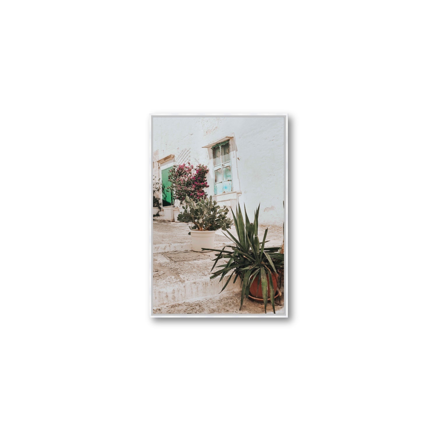 Giardino Segreto Puglia Ostuni wall art Medium fine art canvas in white float frame