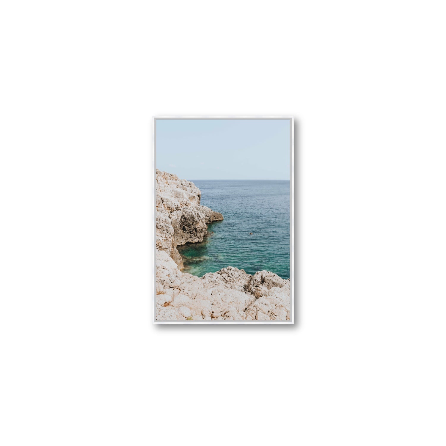 Healing Immersion Puglia Wall Mediterranean fine art print Medium fine art canvas in white float frame