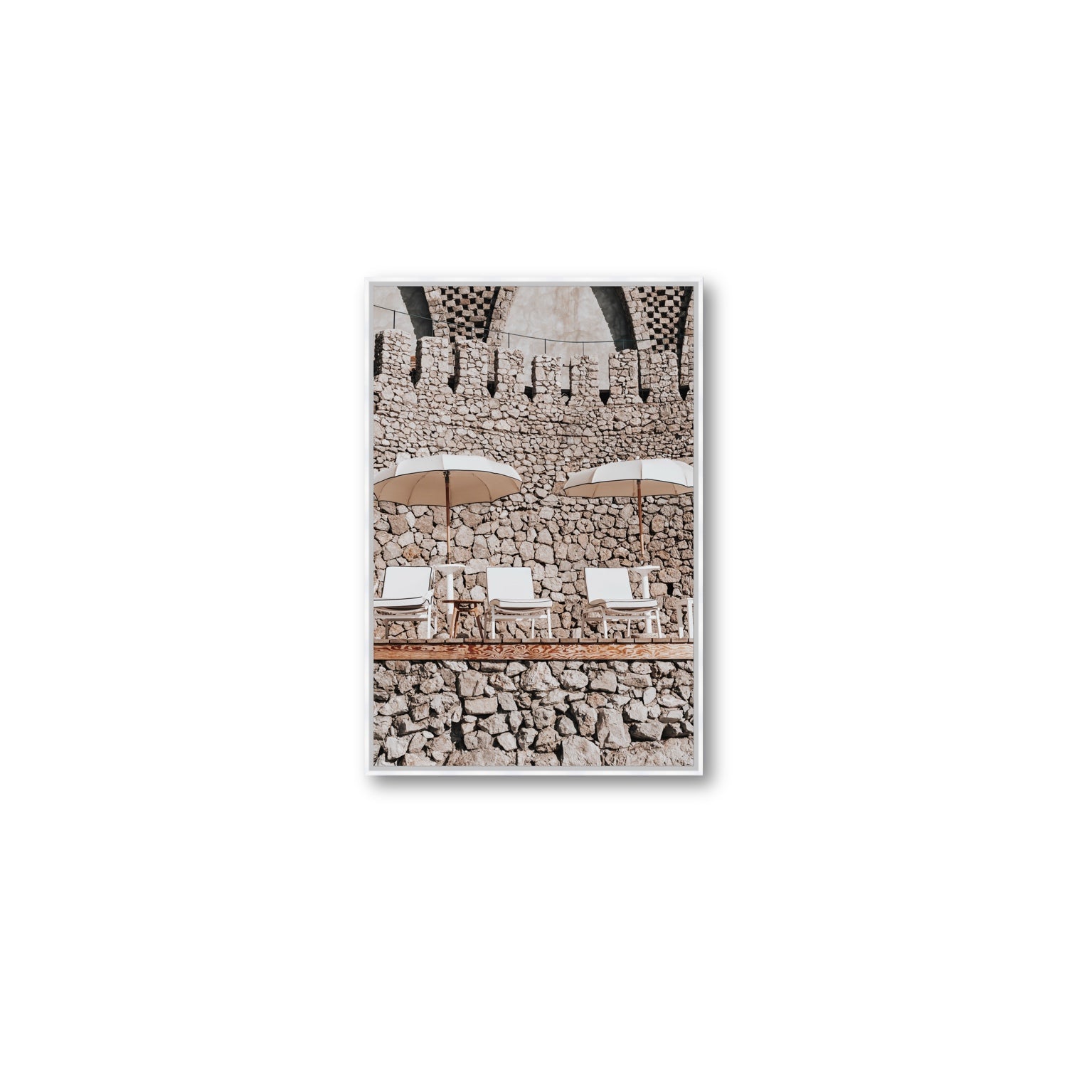 Pietra Amalfitana fine art print, Amalfi, Italy, luxury escapes artwork, Medium, White Float Frame, Fine Art Canvas