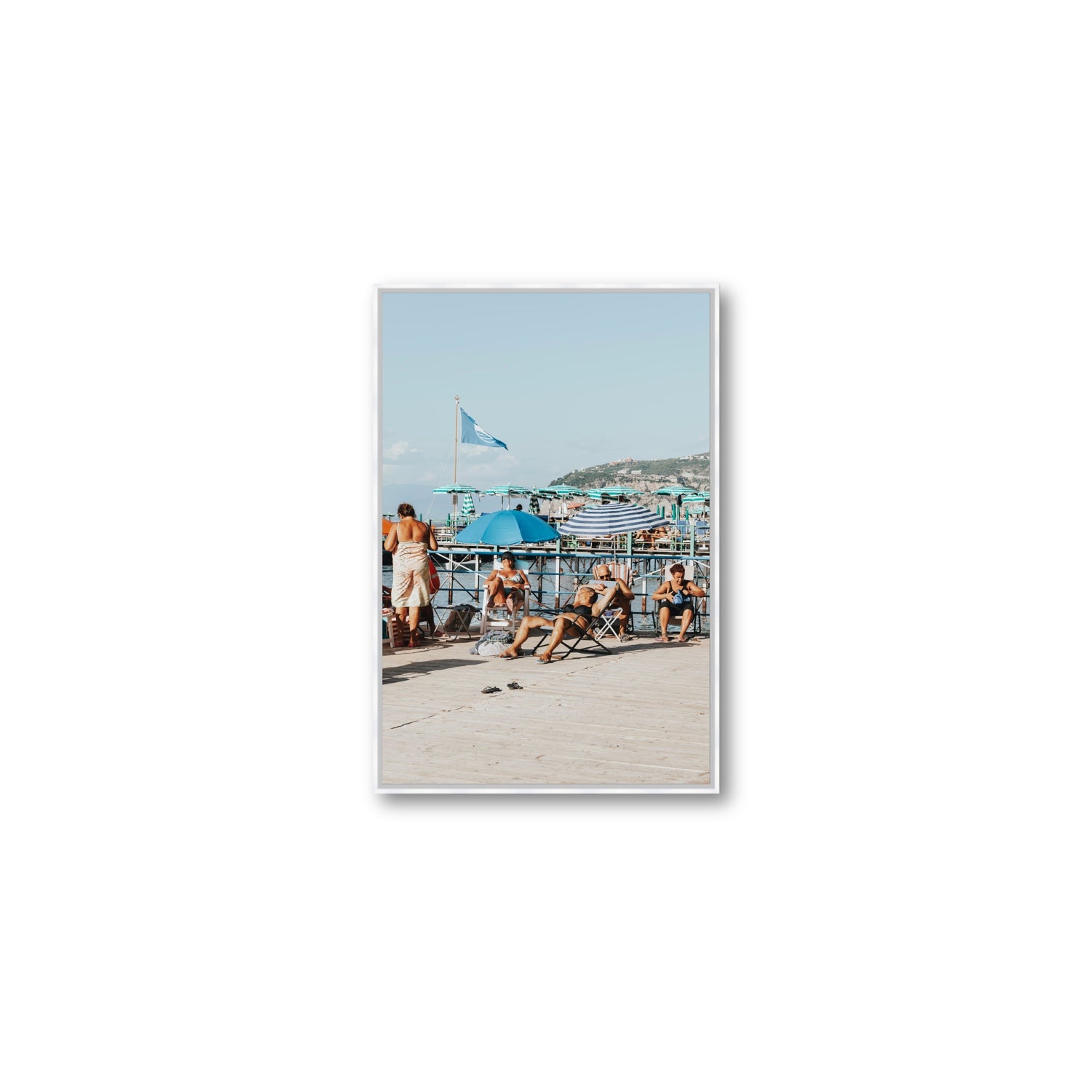 The Golden Years Sorrento Italian wall art Medium fine art canvas in white float frame
