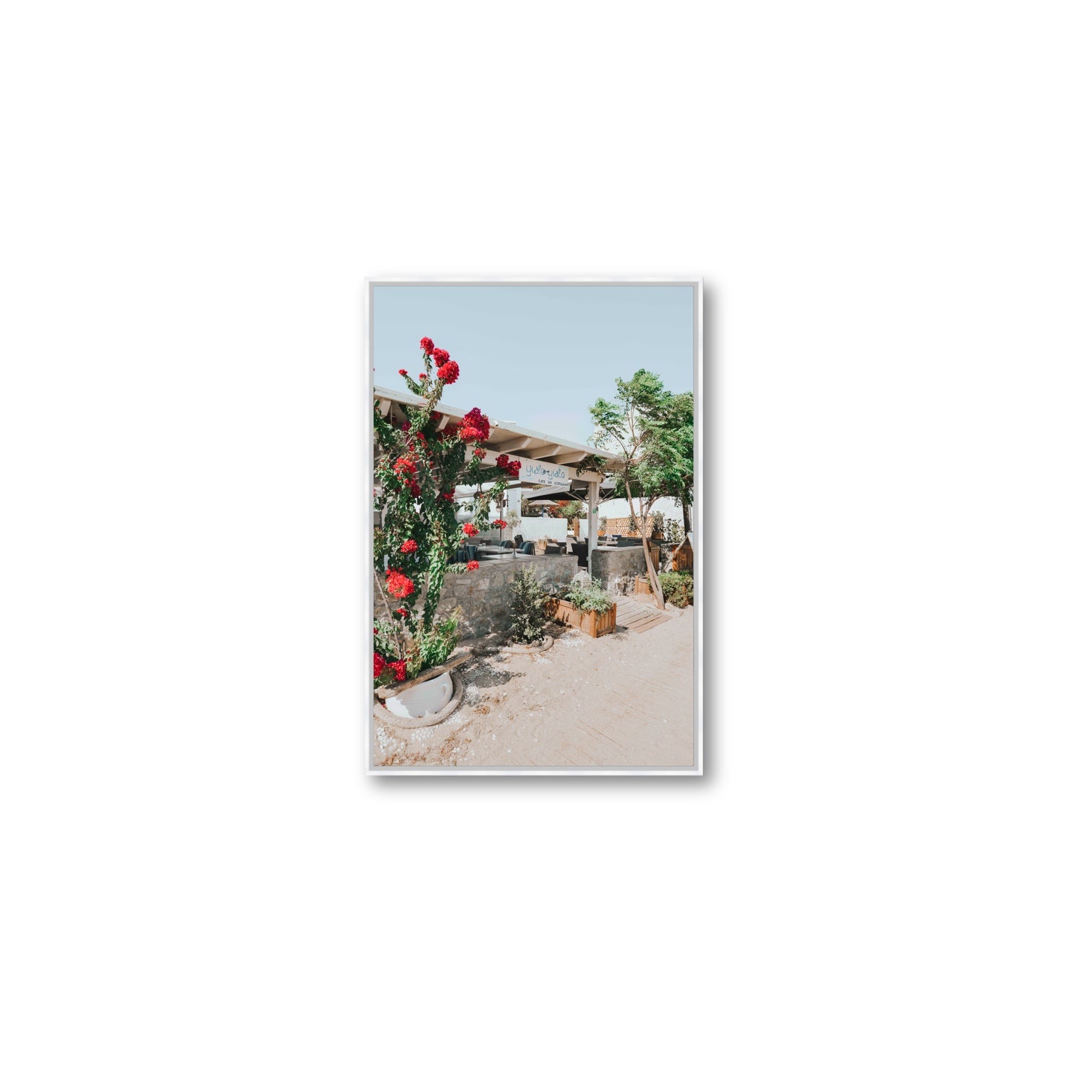Yialo Yialo fine art print, Mykonos, Greece, Medium, White Float Frame, Fine Art Canvas