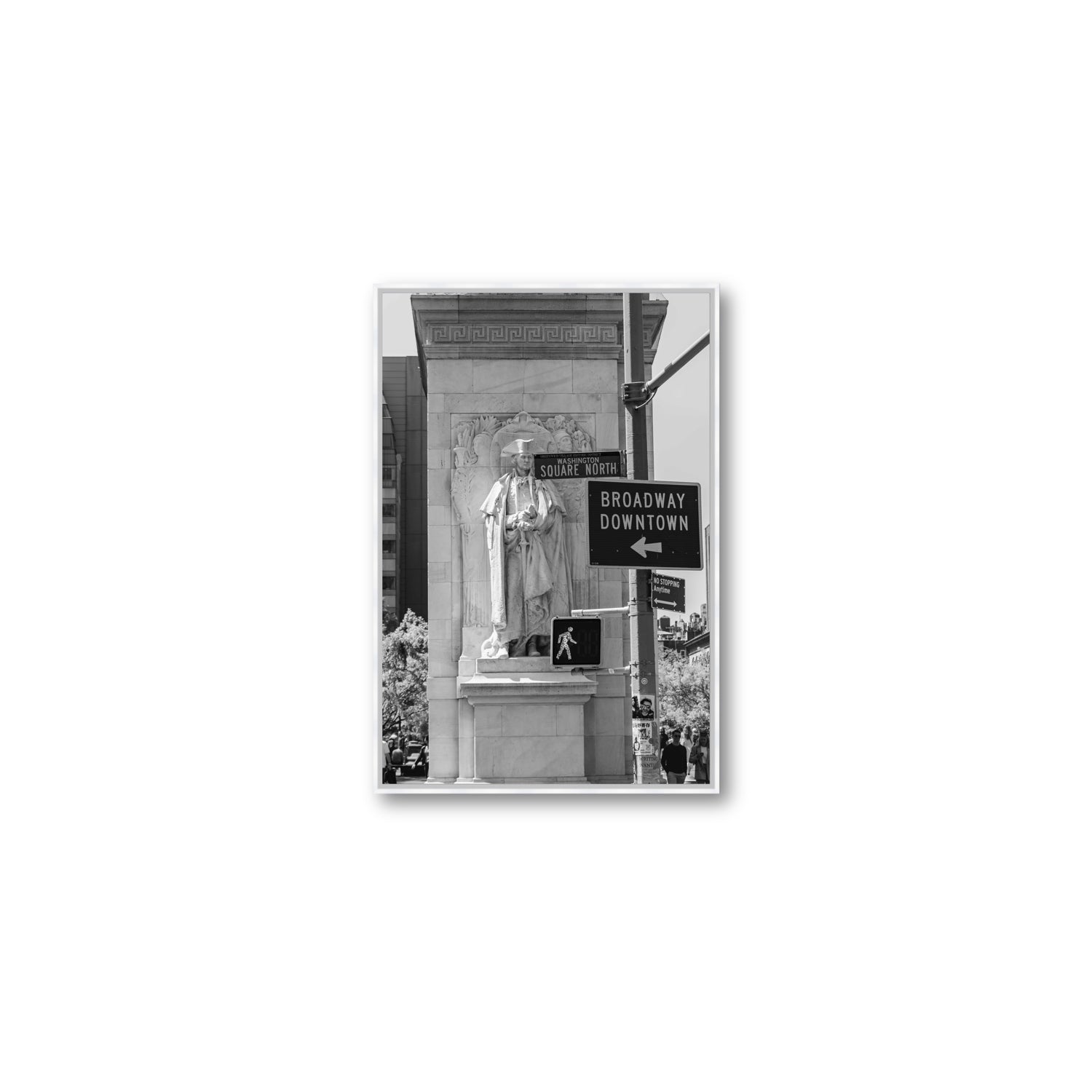 Silent Sentinels New York NYC Black & White wall art Medium fine art canvas in white float frame