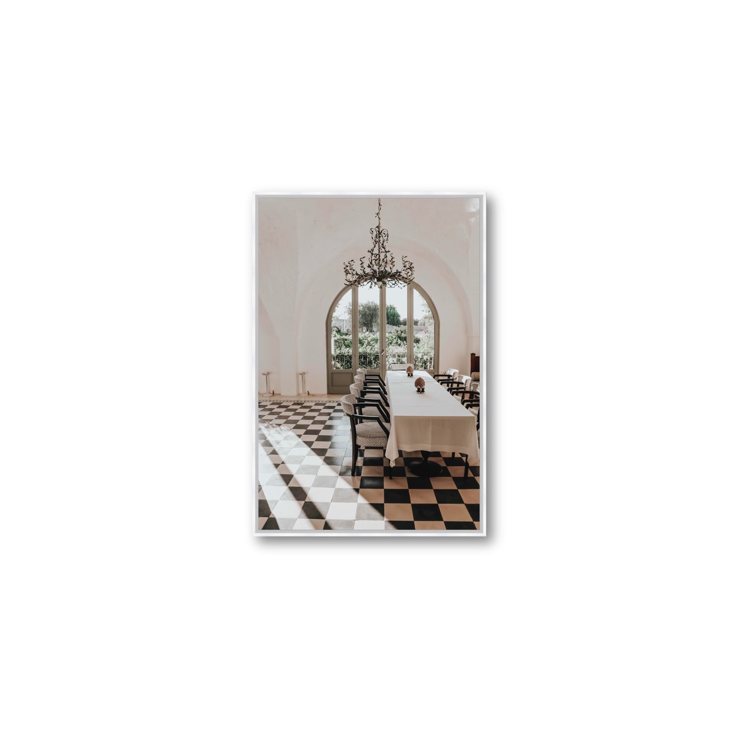 Sunbeam Feast Puglia Wall Italian fine art print Medium fine art canvas in white float frame
