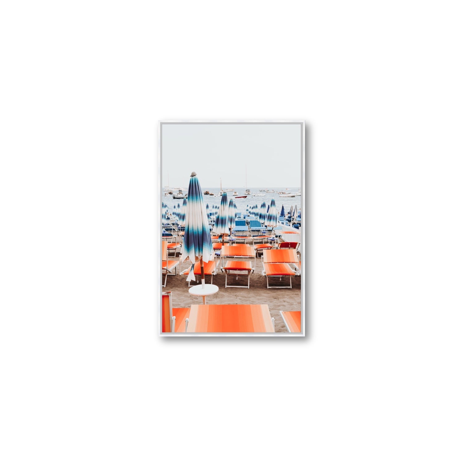 Orange Crush fine art print, Positano, Italy, Medium, White Float Frame, Fine Art Canvas