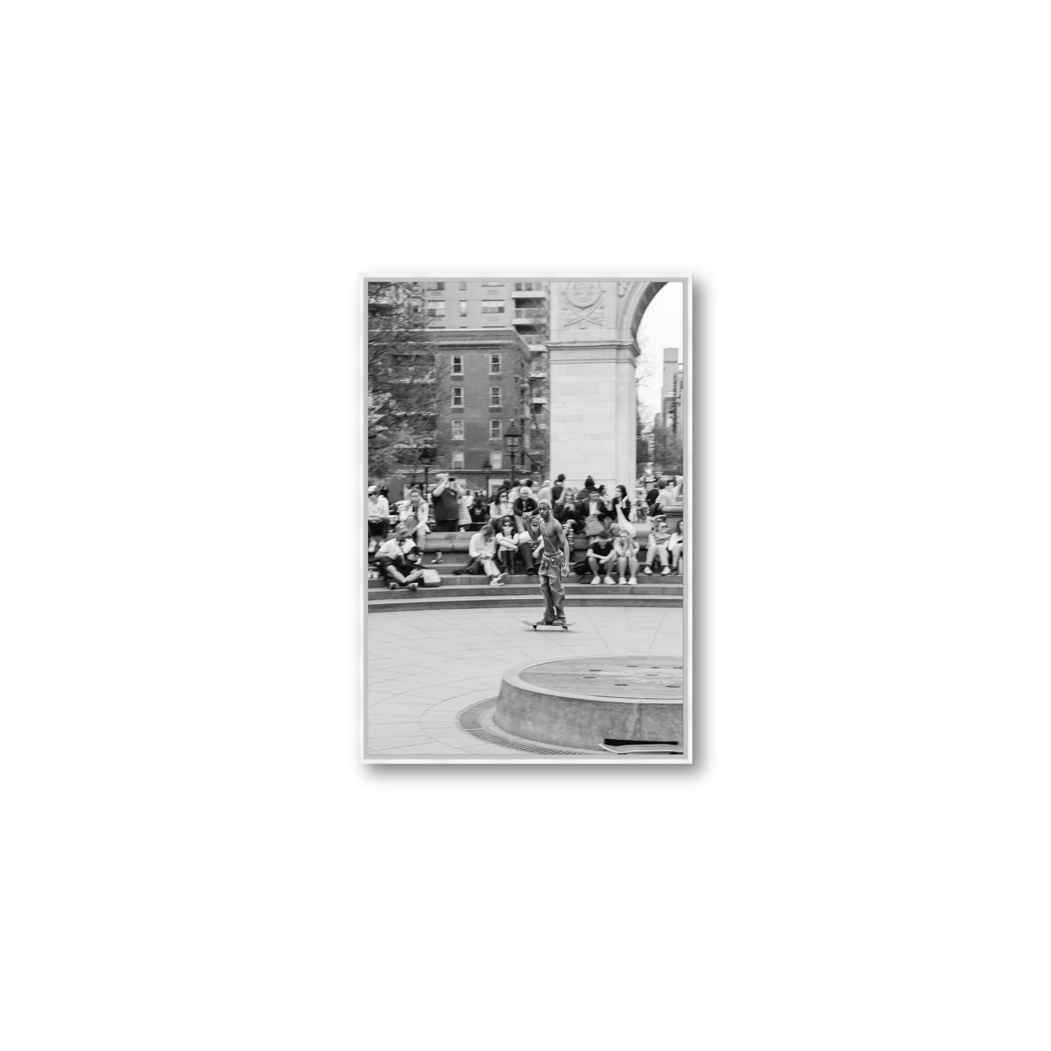 Parkside Pirouettes New York NYC Black & White wall art Medium fine art canvas in white float frame