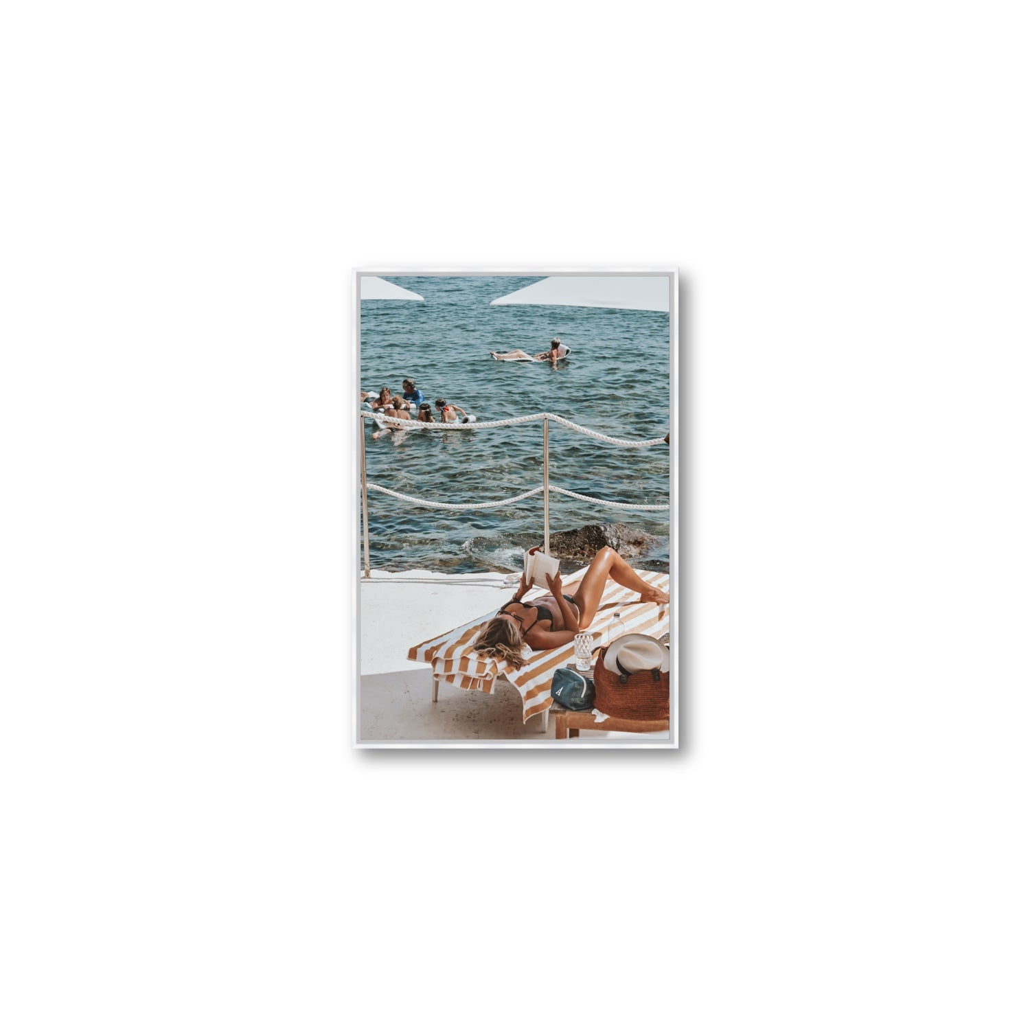 Cloud Nine Tuscany Italian decor wall art Medium fine art canvas in white float frame