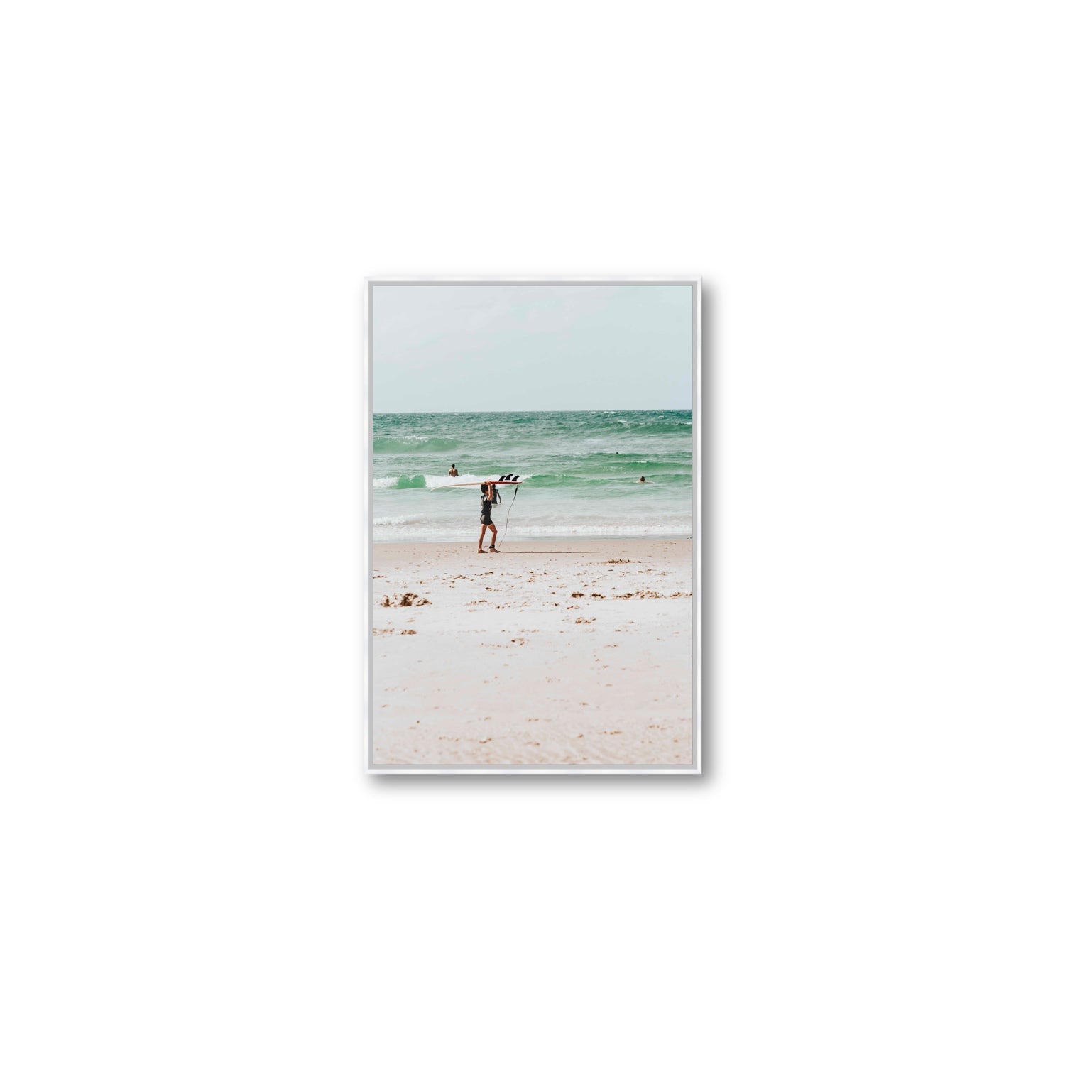 Grommet Byron Bay Surf coastal wall art Medium fine art canvas in white float frame