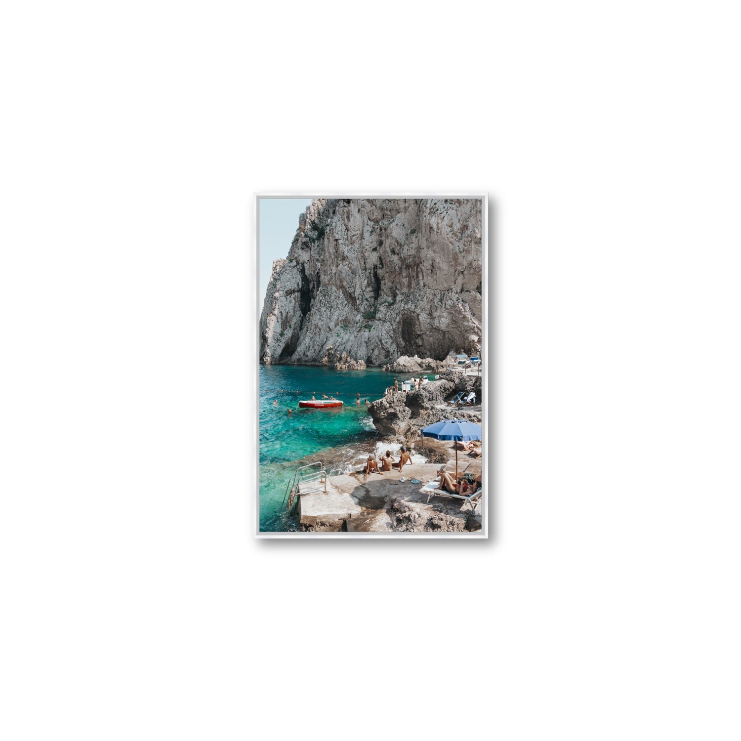 Tranquility fine art print, Capri, Italy, Medium, White Float Frame, Fine Art Canvas