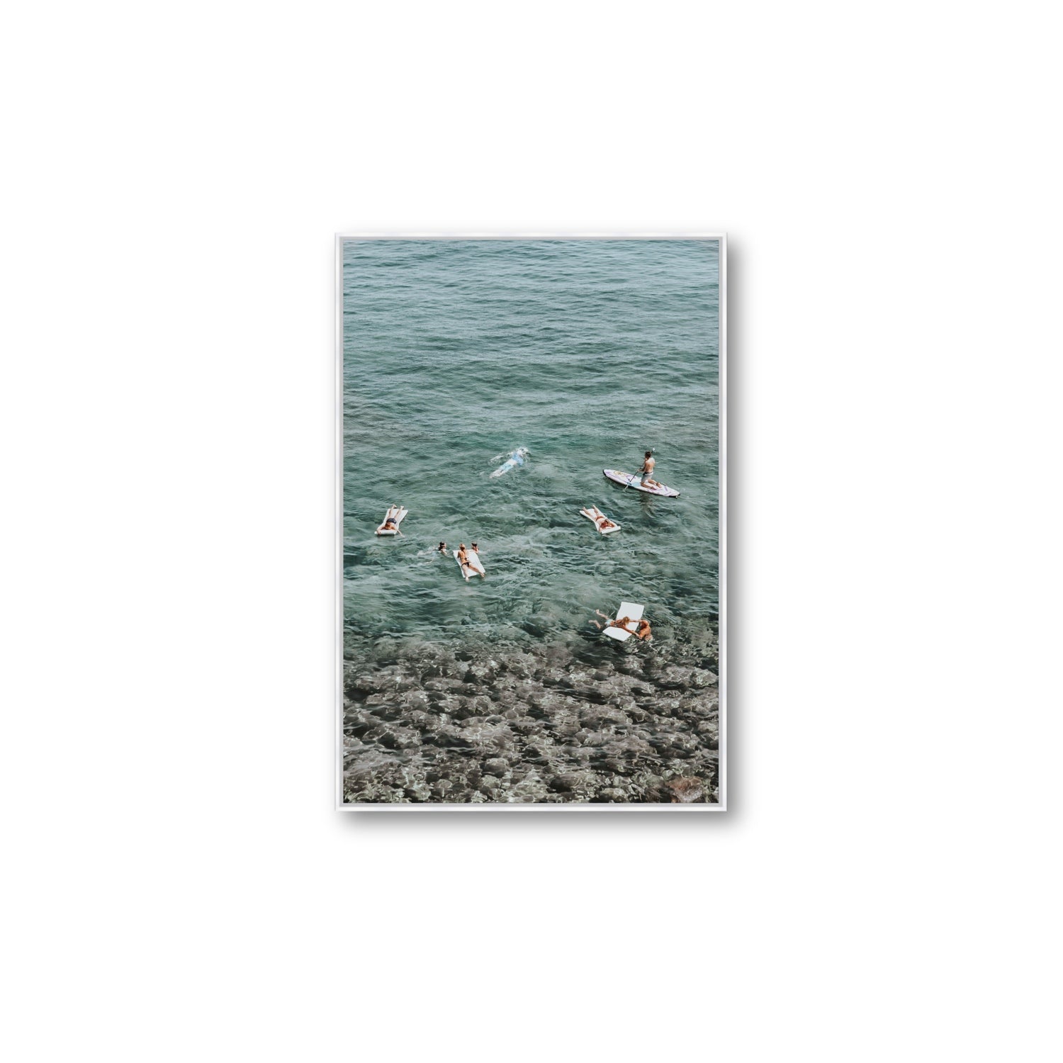 The Big Chill Tuscany coastal Italian wall art Large fine art canvas in white float frame