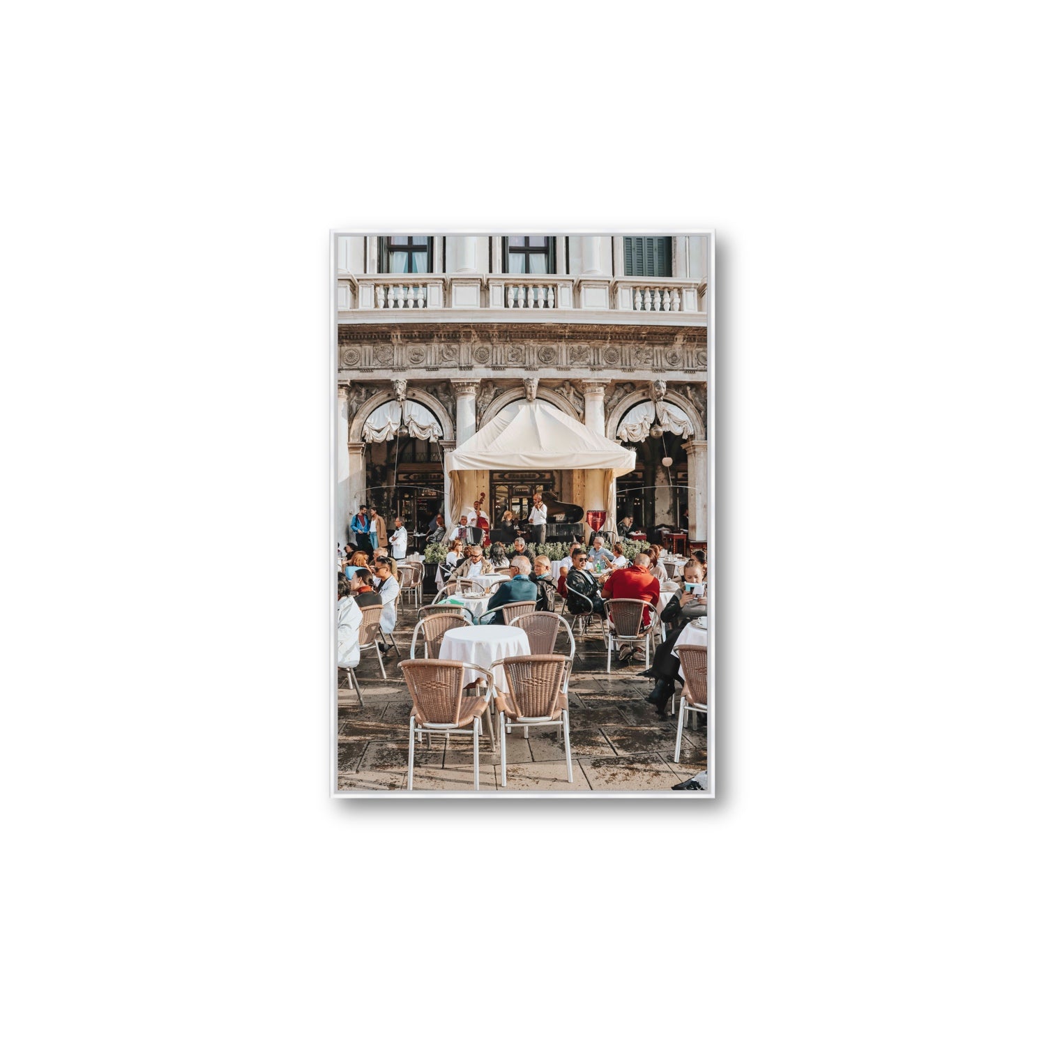 Piazza San Marco Venice Italian wall art Large fine art canvas in white float frame