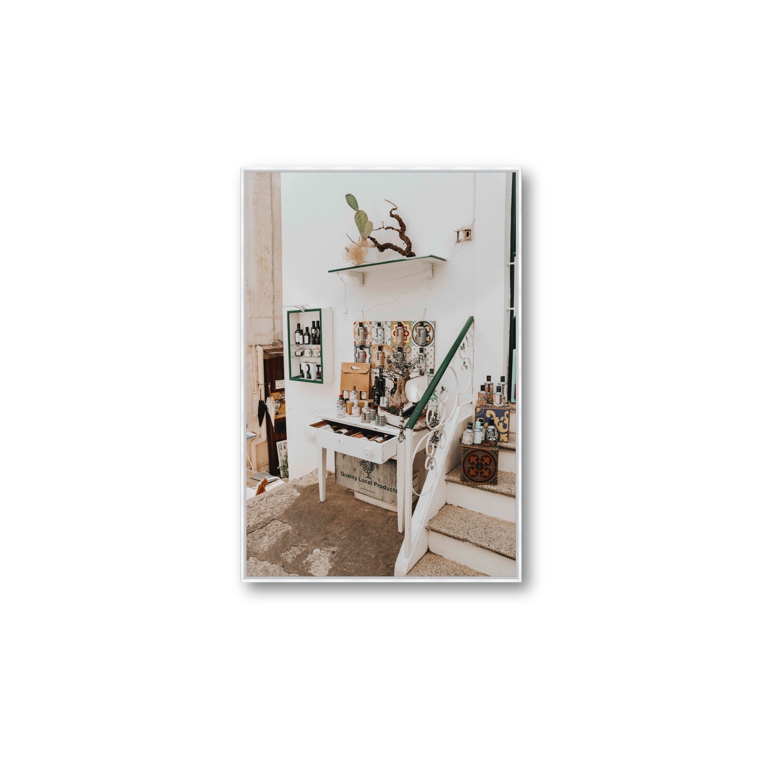 Liquid Gold fine art print, Puglia, Italy, Large, White Float Frame, Fine Art Canvas