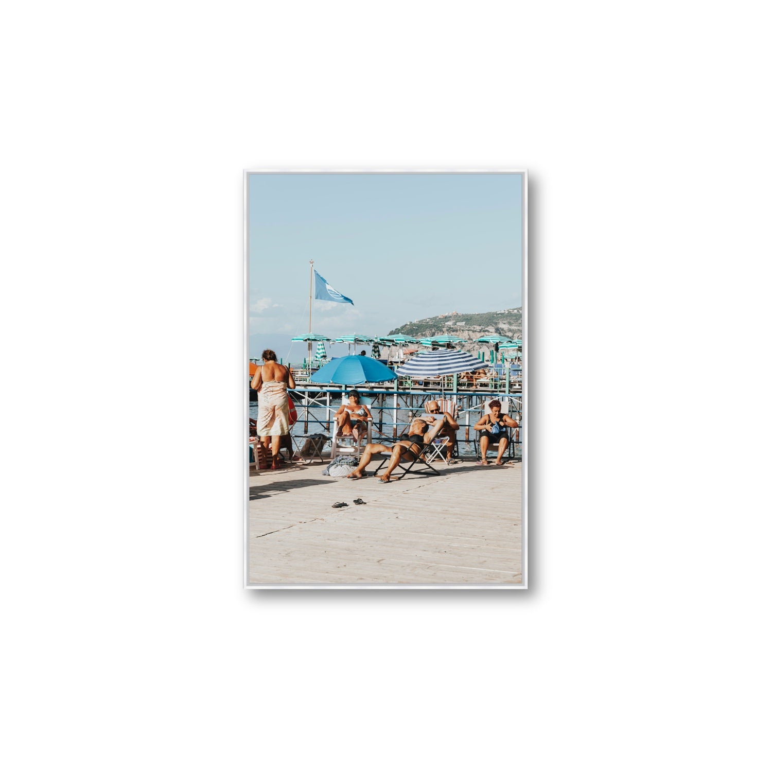 The Golden Years Sorrento Italian wall art Large fine art canvas in white float frame
