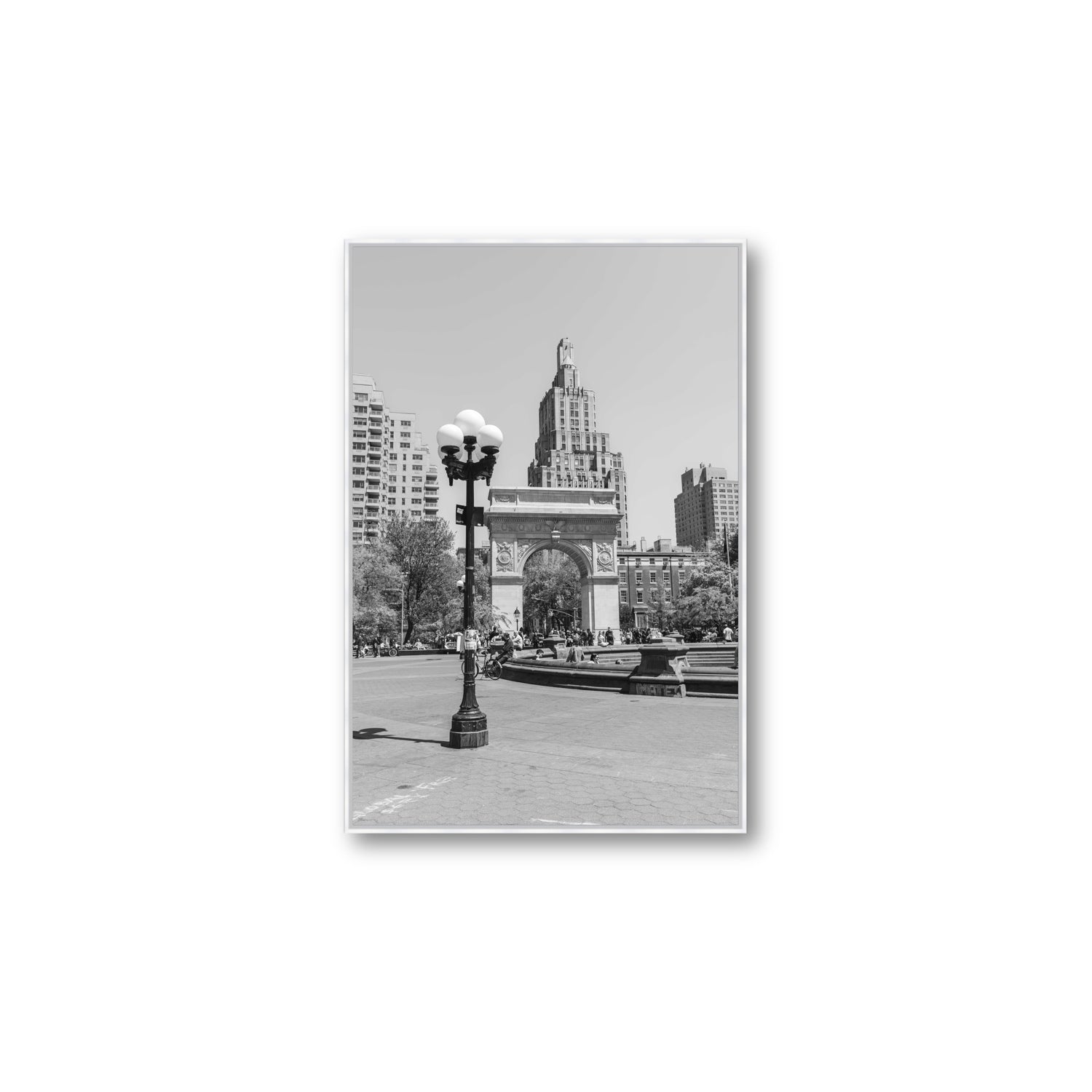 Pole Position New York NYC Black & White wall art Large fine art canvas in white float frame