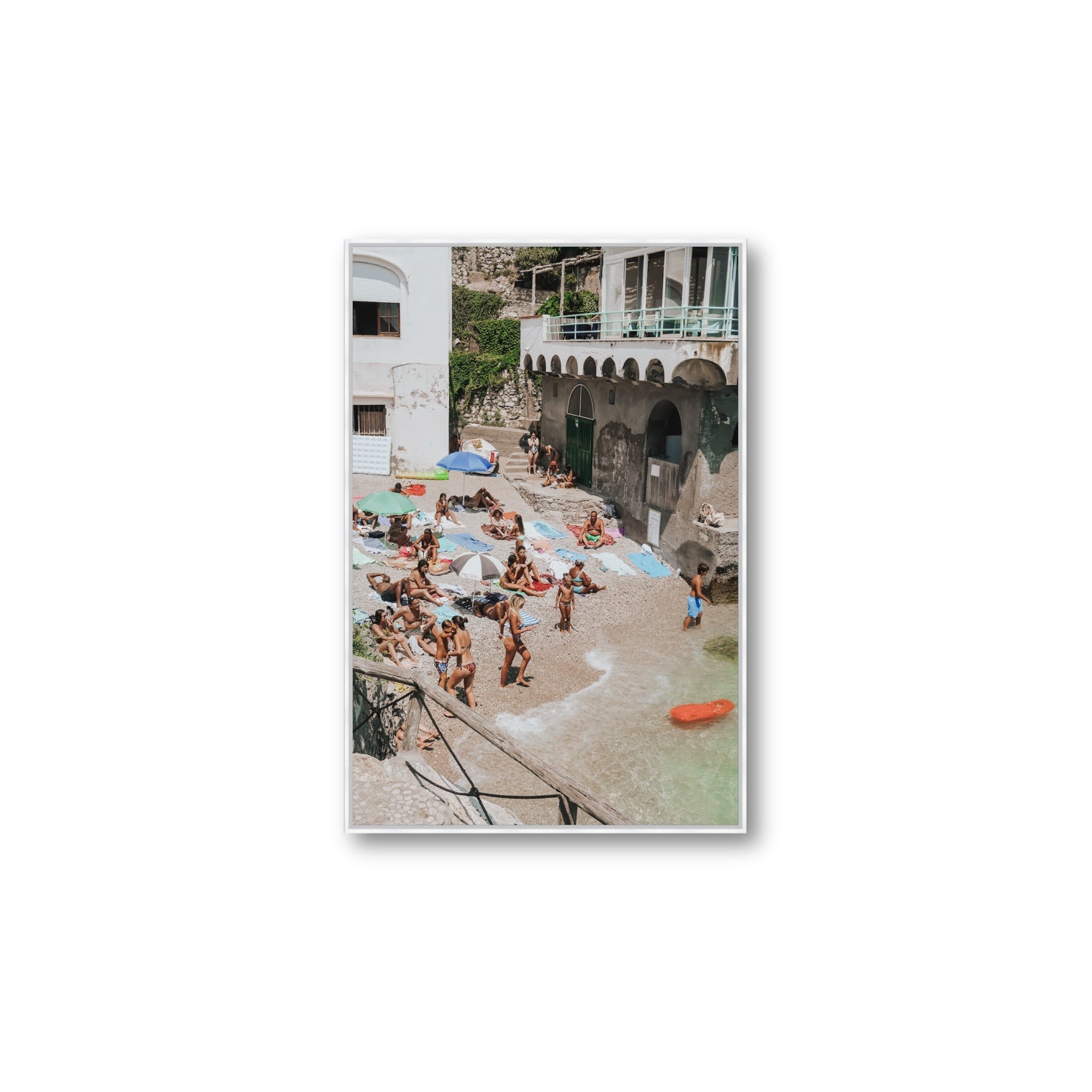 The Sunbathers Oasis fine art print, Capri, Italy, Large, White Float Frame, Fine Art Canvas