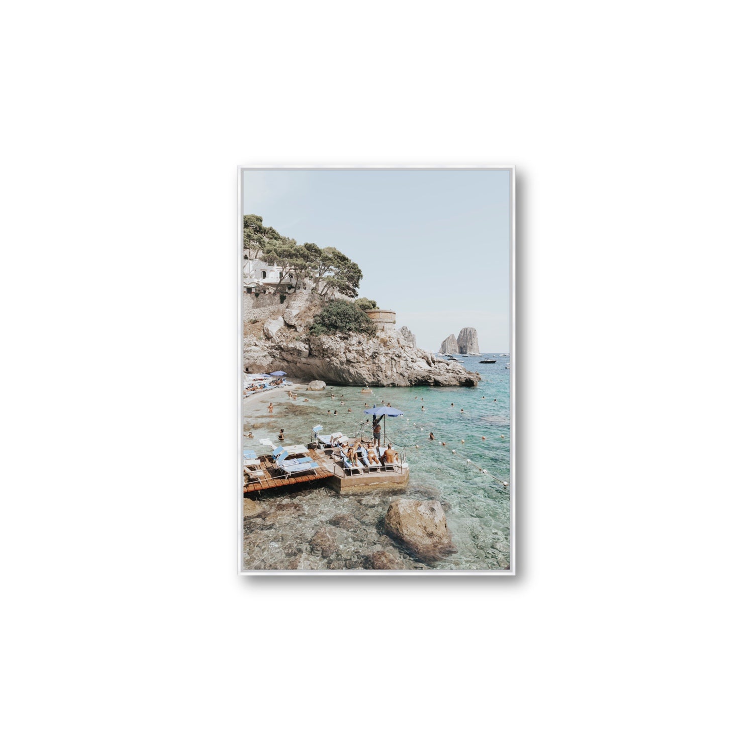 The Sweet Life fine art print, Capri, Italy, Large, White Float Frame, Fine Art Canvas