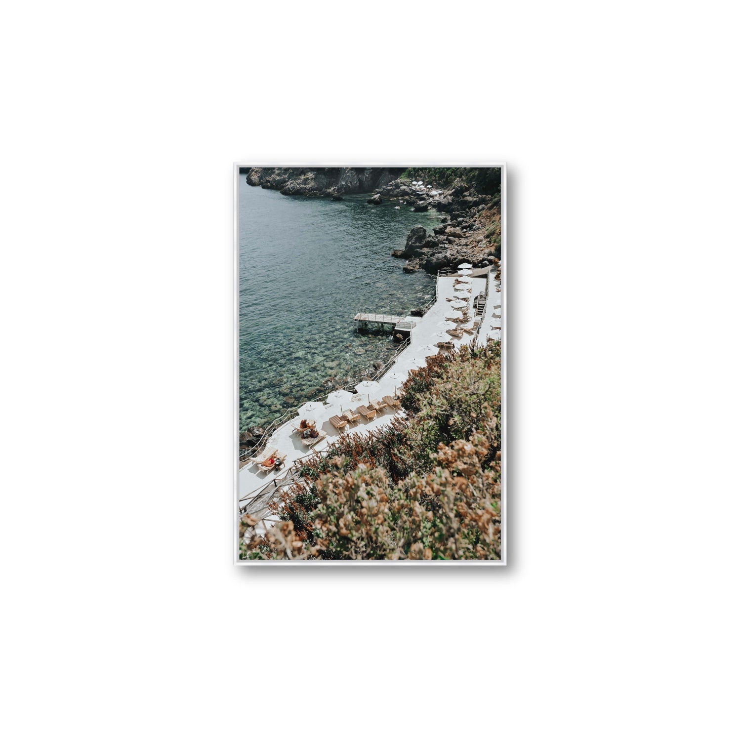 Go Beyond The Postcard Tuscany coastal wall art Large fine art canvas in white float frame