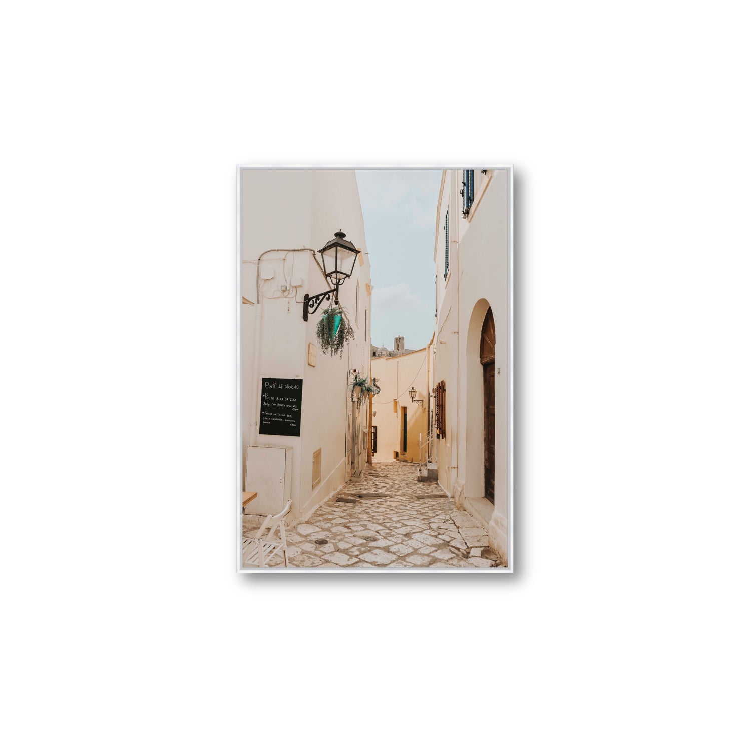 Twilight Passage Puglia Italian wall art Large fine art canvas in white float frame