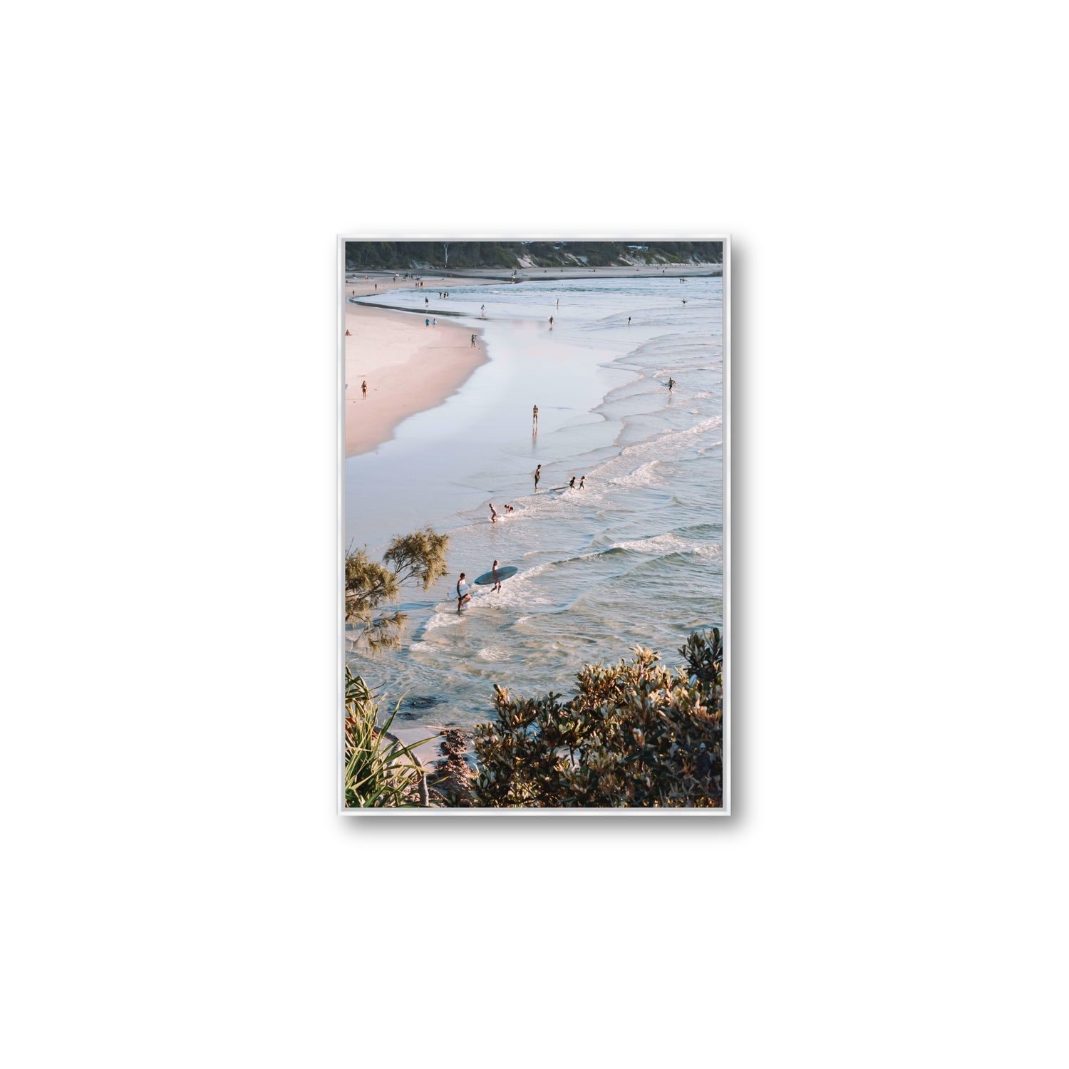 Healing Waters fine art print, Byron Bay, Australia, Large, White Float Frame, Fine Art Canvas