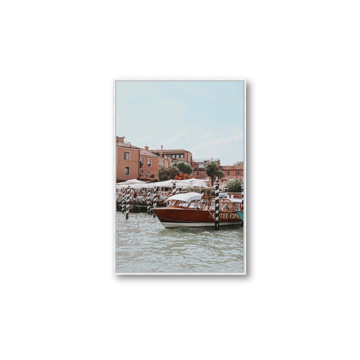 Queen Of The Adriatic Venice Italian wall art Large fine art canvas in white float frame