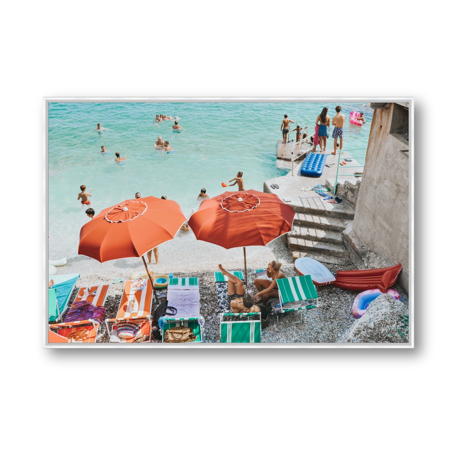 Water Wonderland fine art print, Capri, Italy, Statement, White Float Frame, Fine Art Canvas